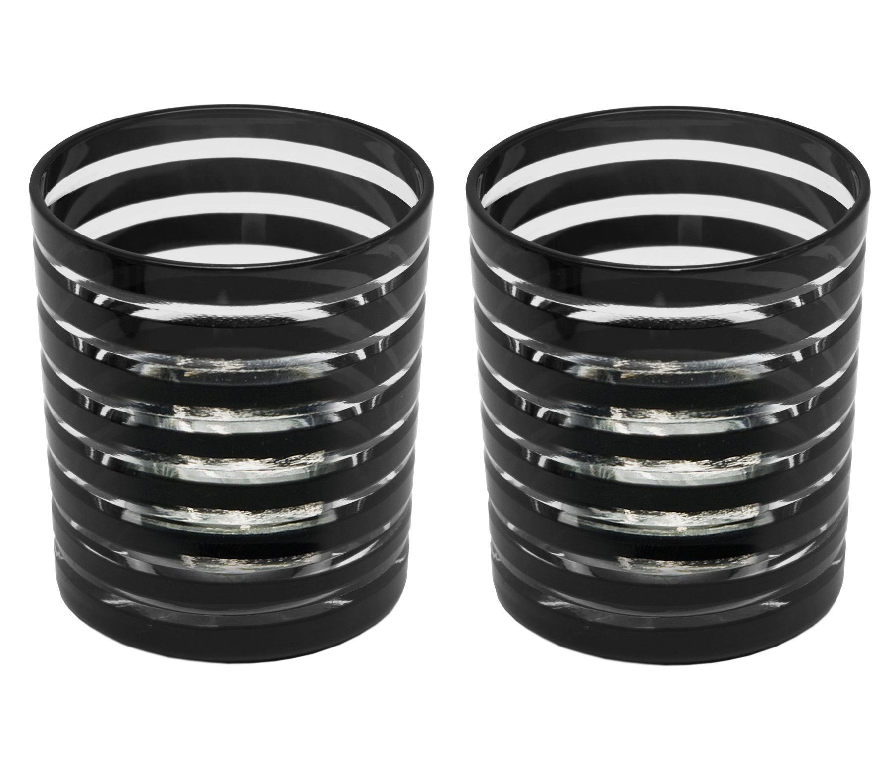 EDZARD Gläser-Set Nelson Schwarz, Glas, Handgeschliffenes Überfangglas