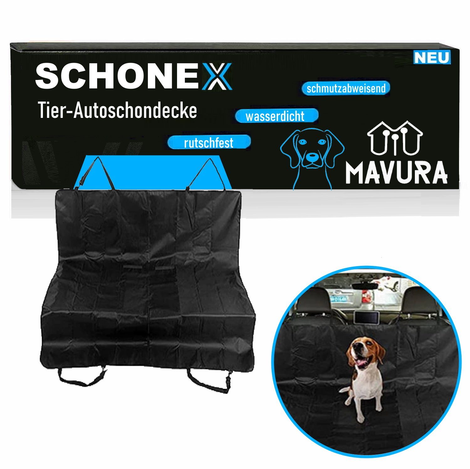 Tier-Autoschondecke SCHONEX Autoschondecke Rücksitz Auto Hunde Decke