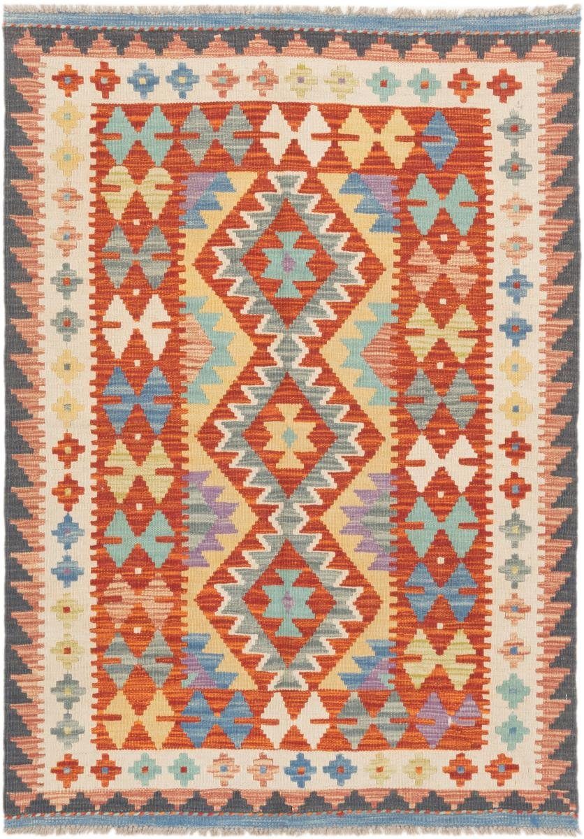 Orientteppich Kelim Afghan 104x147 Handgewebter Orientteppich, Nain Trading, rechteckig, Höhe: 3 mm