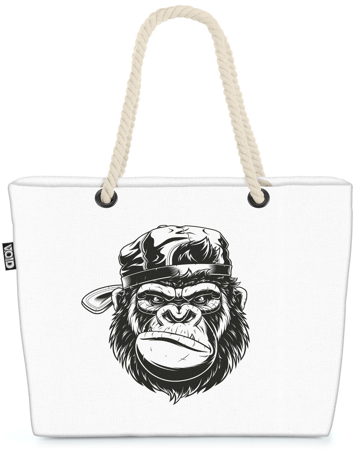 VOID Strandtasche (1-tlg), Affe Tattoo Gorilla Monkey Dschungel Urwald Tiere Zoo Äffchen Safari