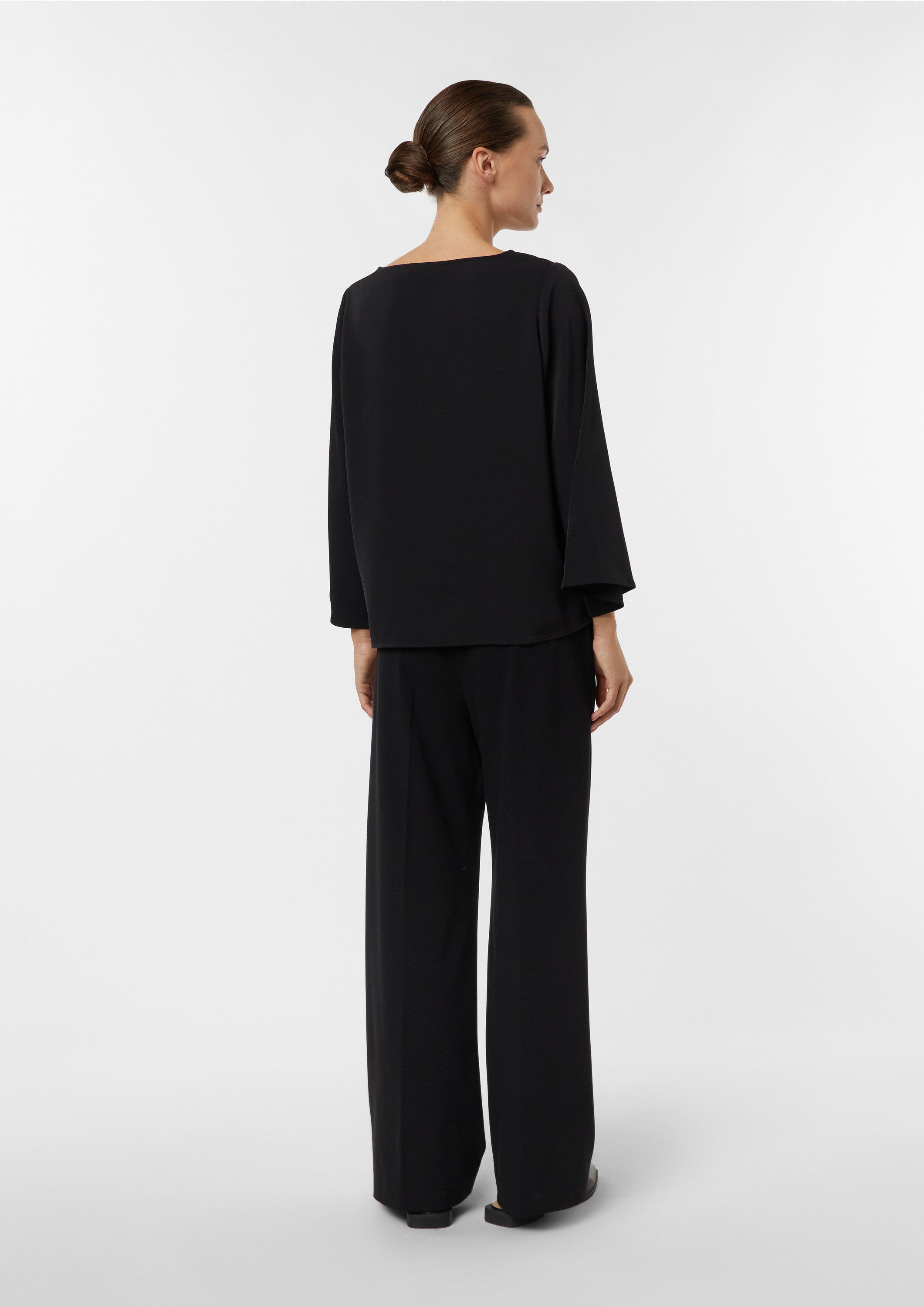 comma Kurzarmbluse Bluse Fließende Bluse mit weitem Ärmel
