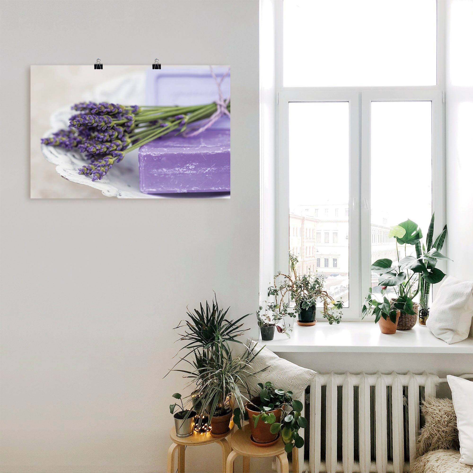 oder mit Lavendel, Stillleben Leinwandbild, Poster Artland Größen Alubild, Wandbild als Französisches (1 Wandaufkleber Arrangements St), in versch.