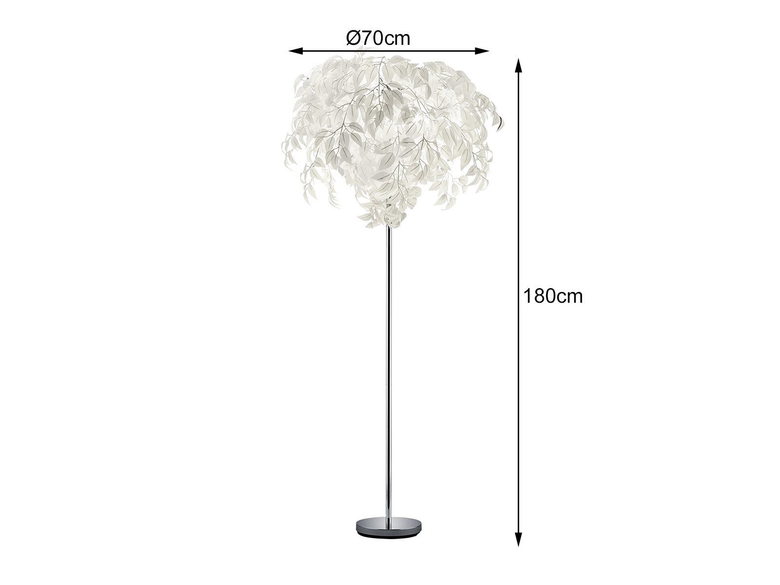 Reality Leuchten LED Stehlampe mit RGBW Leuchtmittel, Höhe 180cm, dimmbar, LED wechselbar, Warmweiß, große ausgefallene moderne Blattlampe mit Fernbedienung, Wo – Bild 4 von 5