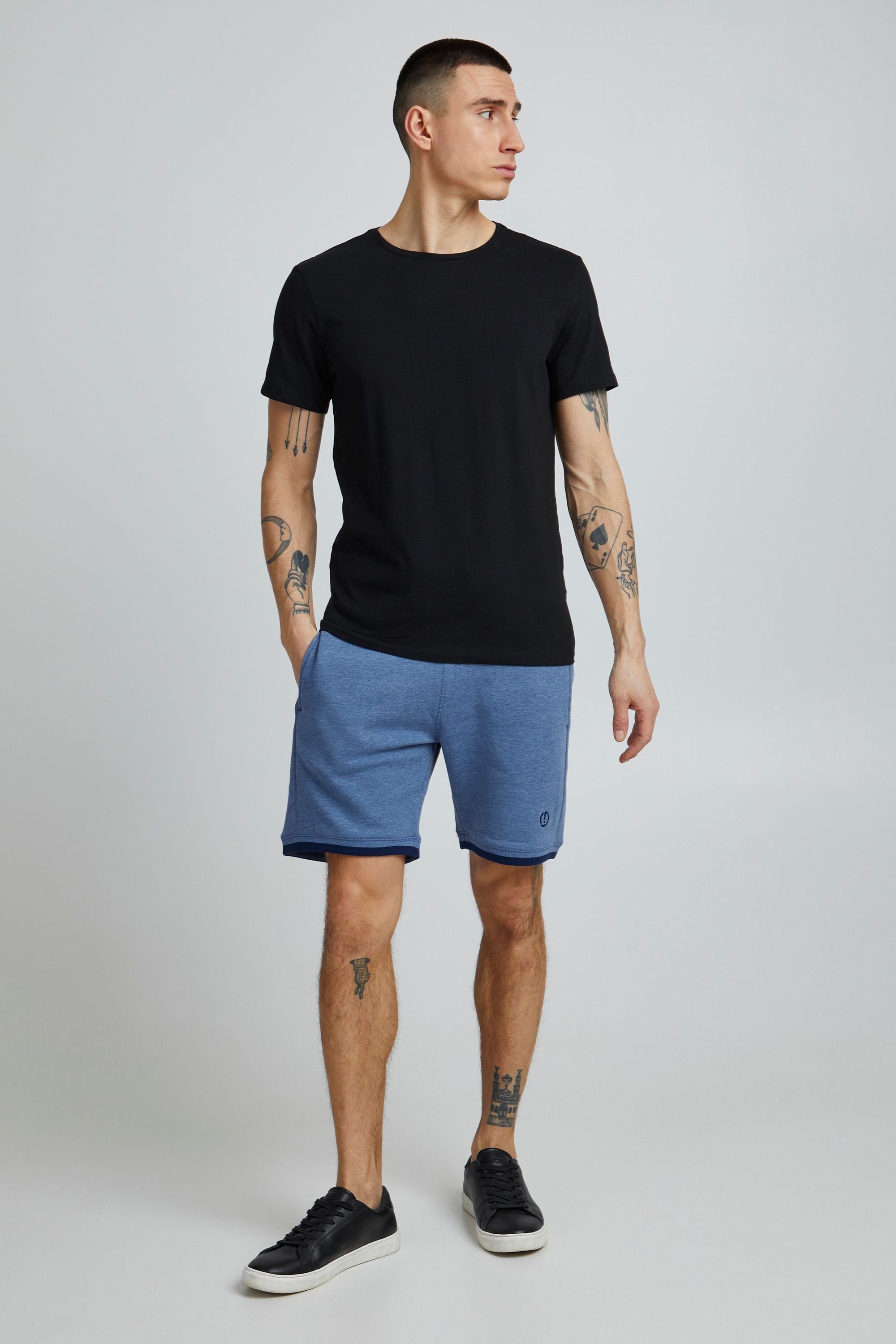 (1542M) Sweatshorts Blue Shorts SDBenjamin mit !Solid Hose Melange Kontrastkordeln kurze Faded