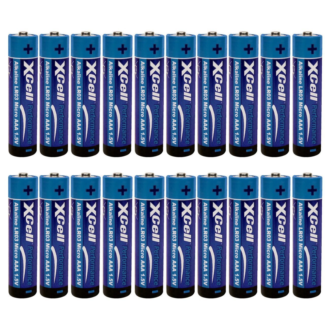 XCell AAA Micro-Batterien (LR03): 1,5V Alkaline für langanhaltende Energie Batterie, (20 St), Optimal für Geräte mit gleichbleibendem Energieverbrauch