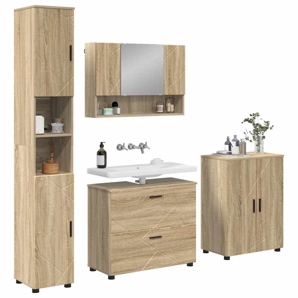 vidaXL Badezimmer-Set Badezimmermöbel Set mit Regal günstig online kaufen