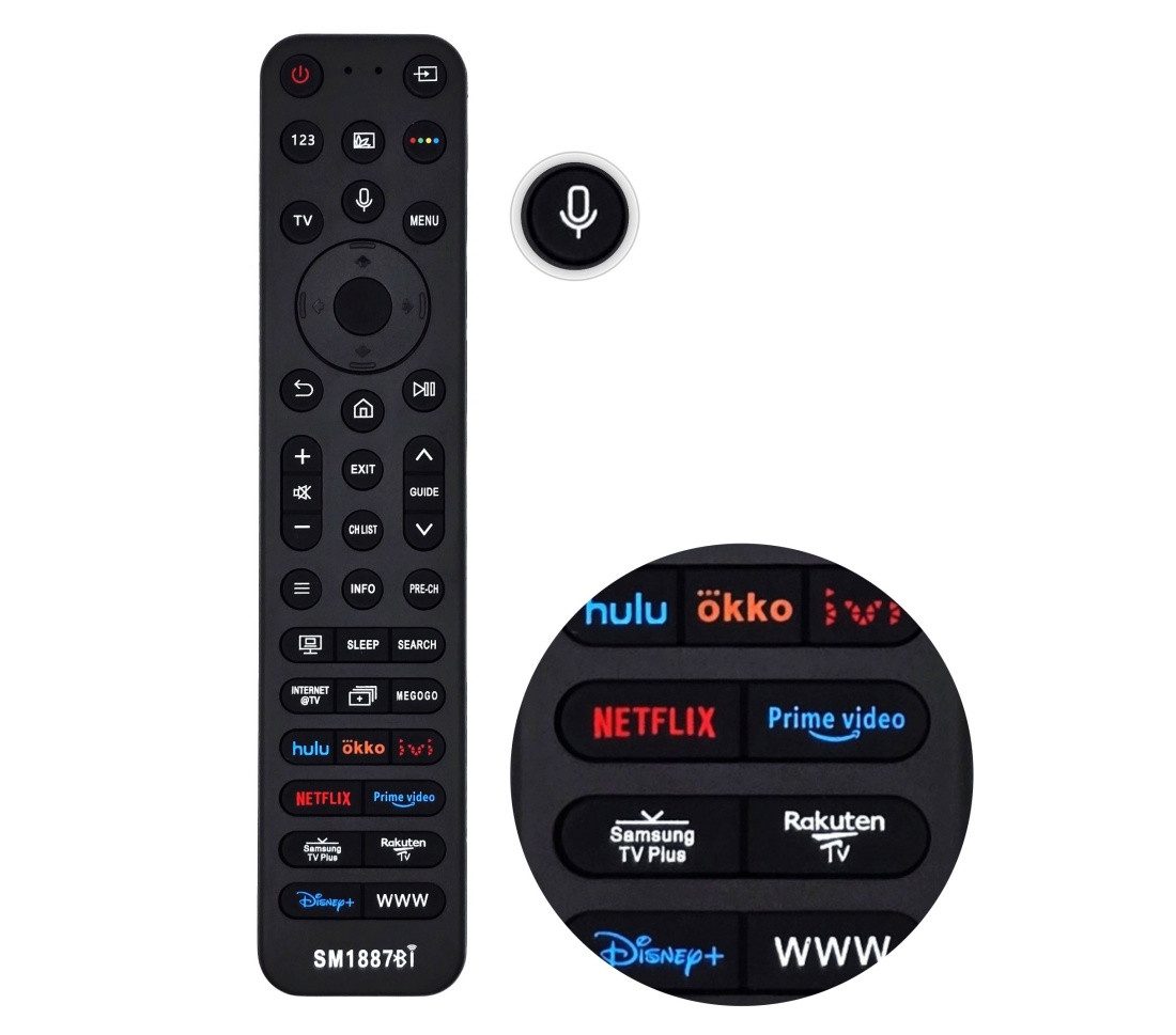 Alltro Universal Fernbedienung passend für Samsung LCD LED Smart TV Fernbedienung (mit Sprachfunktion)