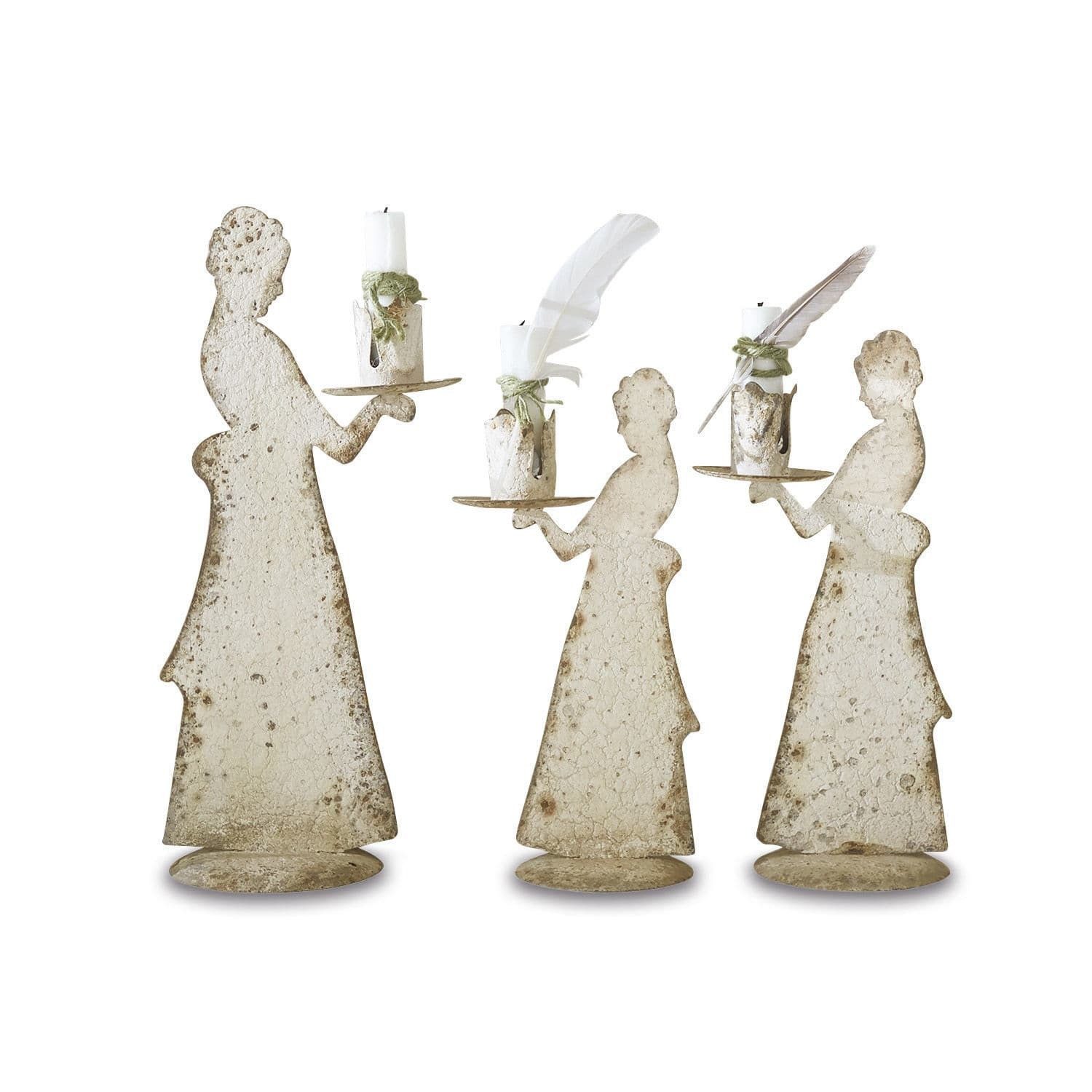 Mirabeau Kerzenständer Kerzenständer 3er Set Chanler antikweiß, none