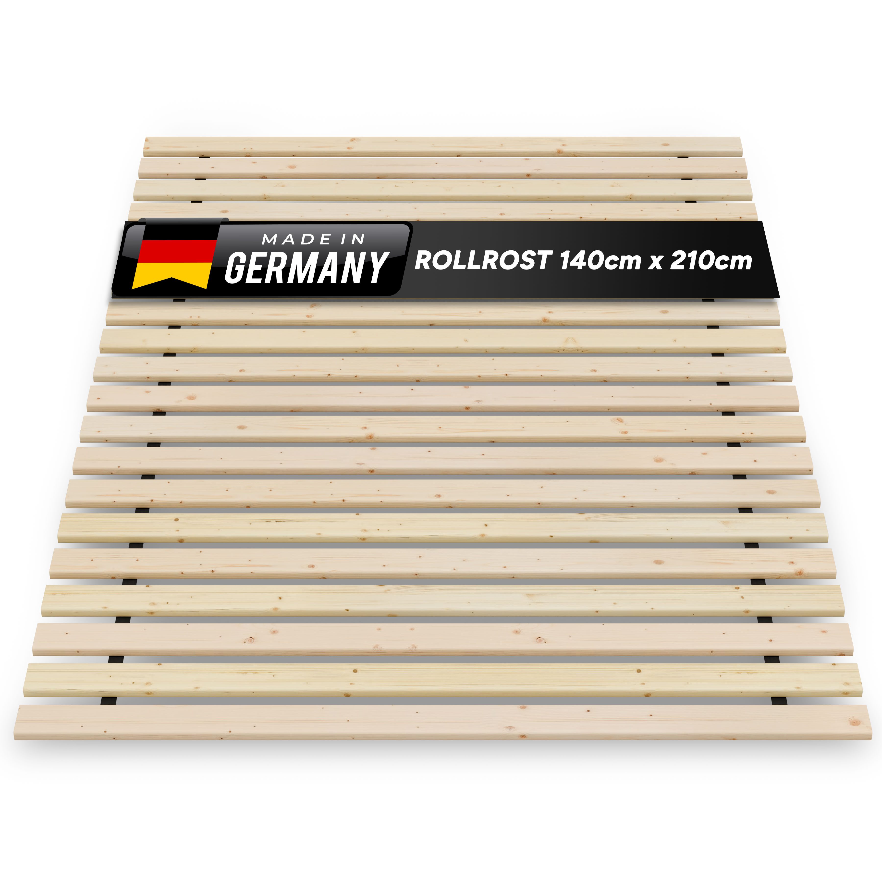 Rollrost Lattenrost Rolllattenrost 140 x 210 cm 20mm 300kg "stabiler Rollrost", TUGA-Holztech, Breite 70 80 90 100 120 140 160 180 200 Länge 140 190 200 210 220