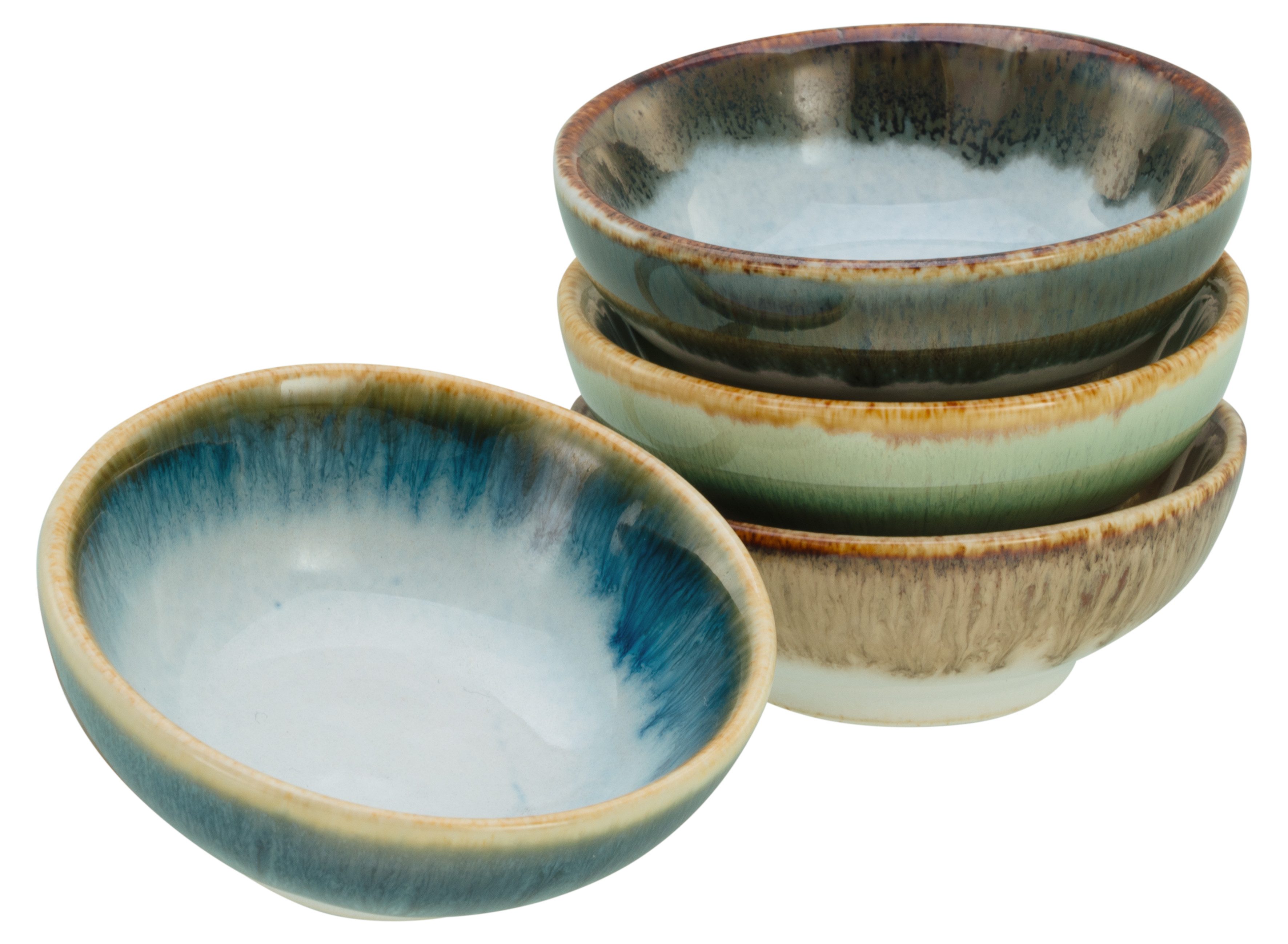 CreaTable Dipschale Cascade, Schale 4-tlg, Steinzeug, (Set, 4-tlg), Rekativglasur, Healthy Food