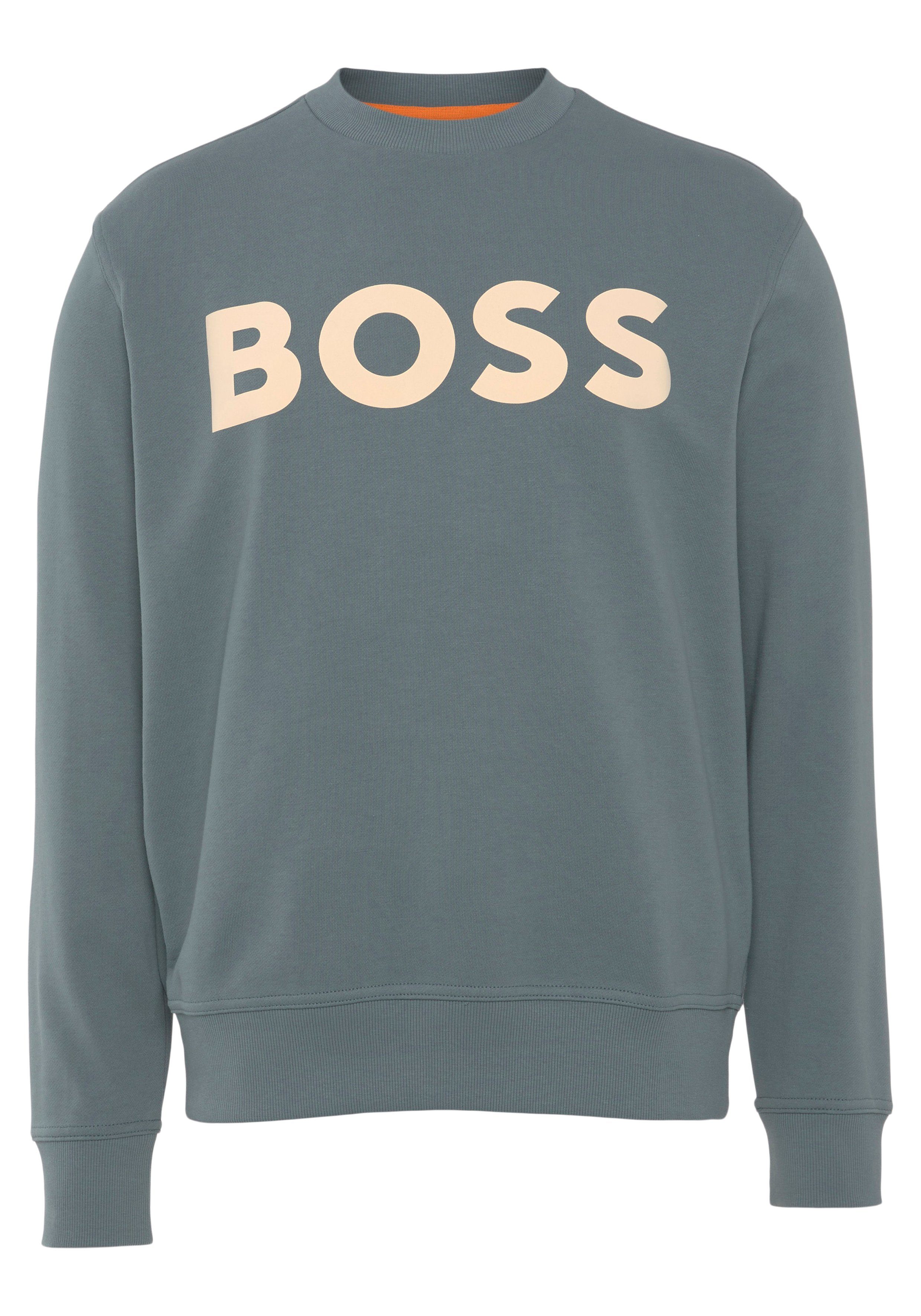 Green BOSS Print mit Sweatshirt ORANGE Open WeBasicCrew