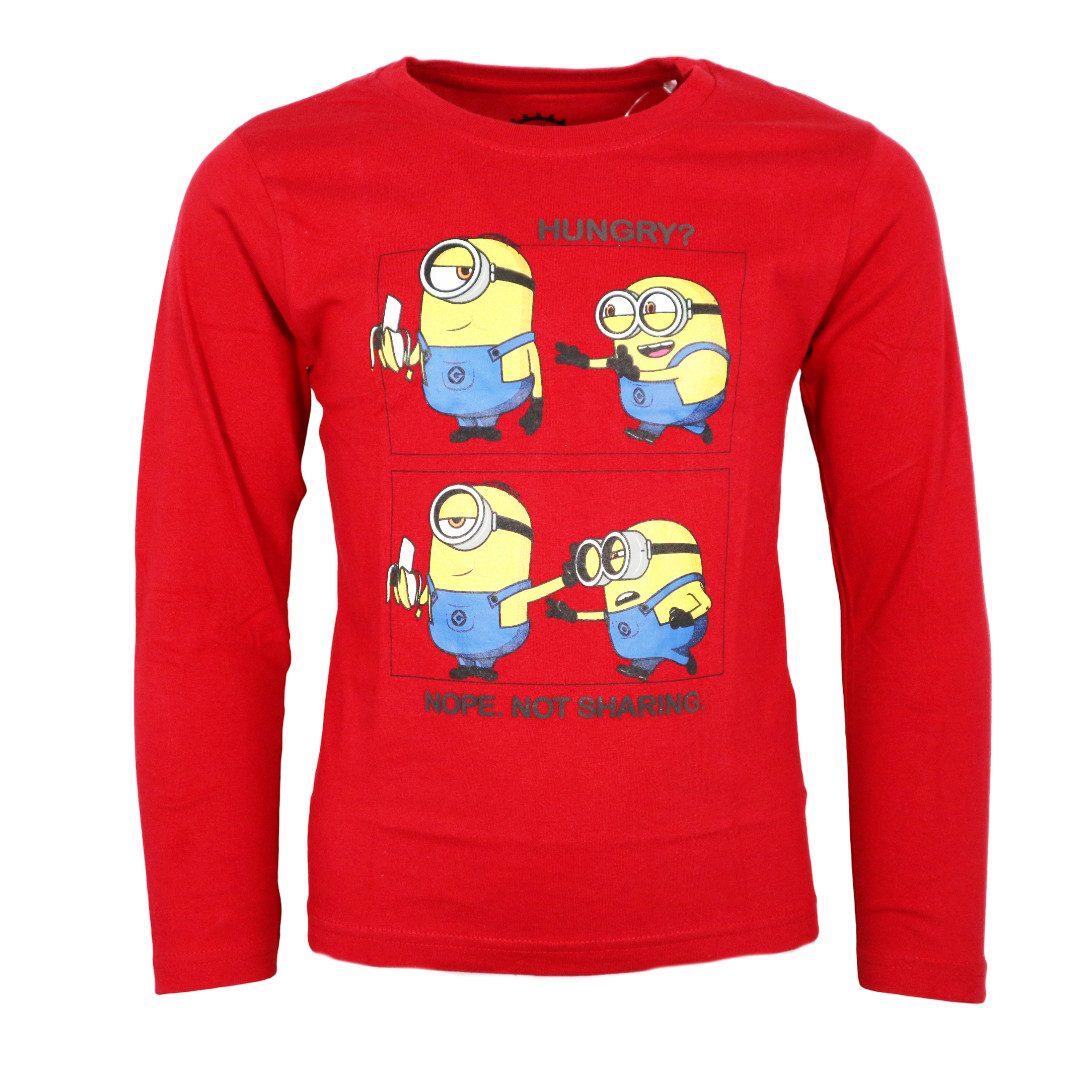 Minions Langarmshirt Die Minions Kinder Jungen langarm Shirt Langarmshirt 100% Baumwolle, Gr. 104-134