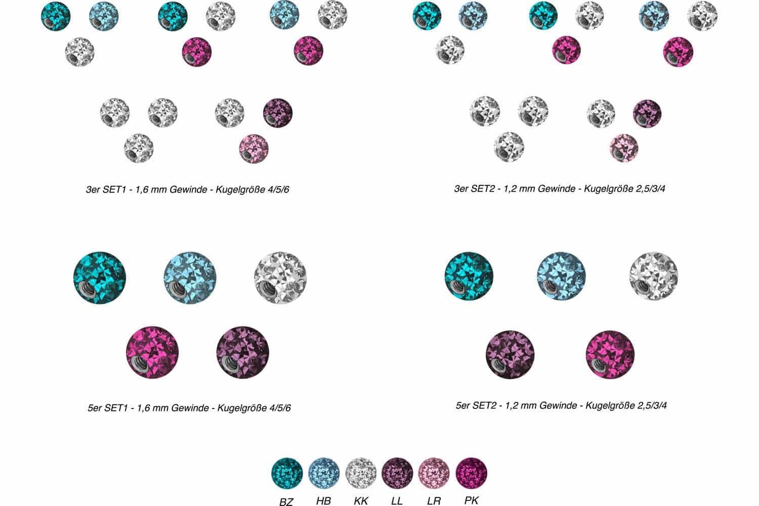 PIERCINGLINE Piercing-Set SET Chirurgenstahl Schraubkugel EPOXY günstig online kaufen