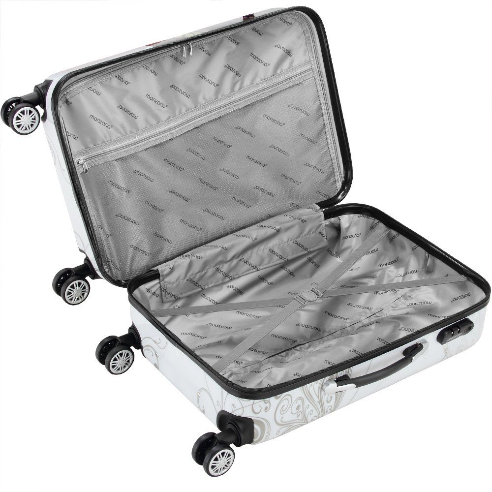 Deuba Hartschalen-Trolley, 4 Rollen Rollen, mit Schloss Doppelrolle Hartschale Teleskopgriff Trolley Reisekoffer L