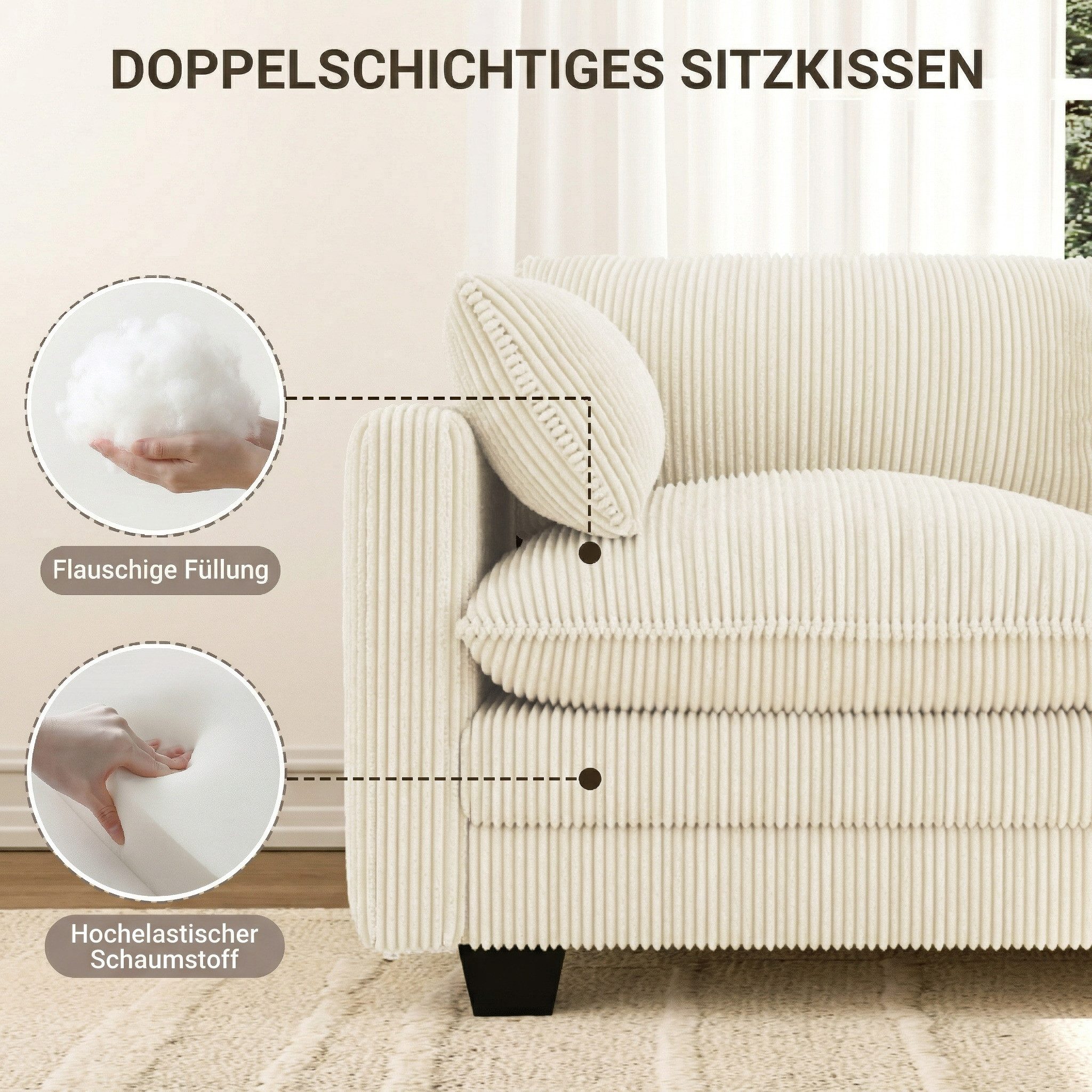 Bealife Ecksofa Soft&Cosy XXL Big sofa, U-Form Couch, B:320 CM, Weich wie eine Wolke
