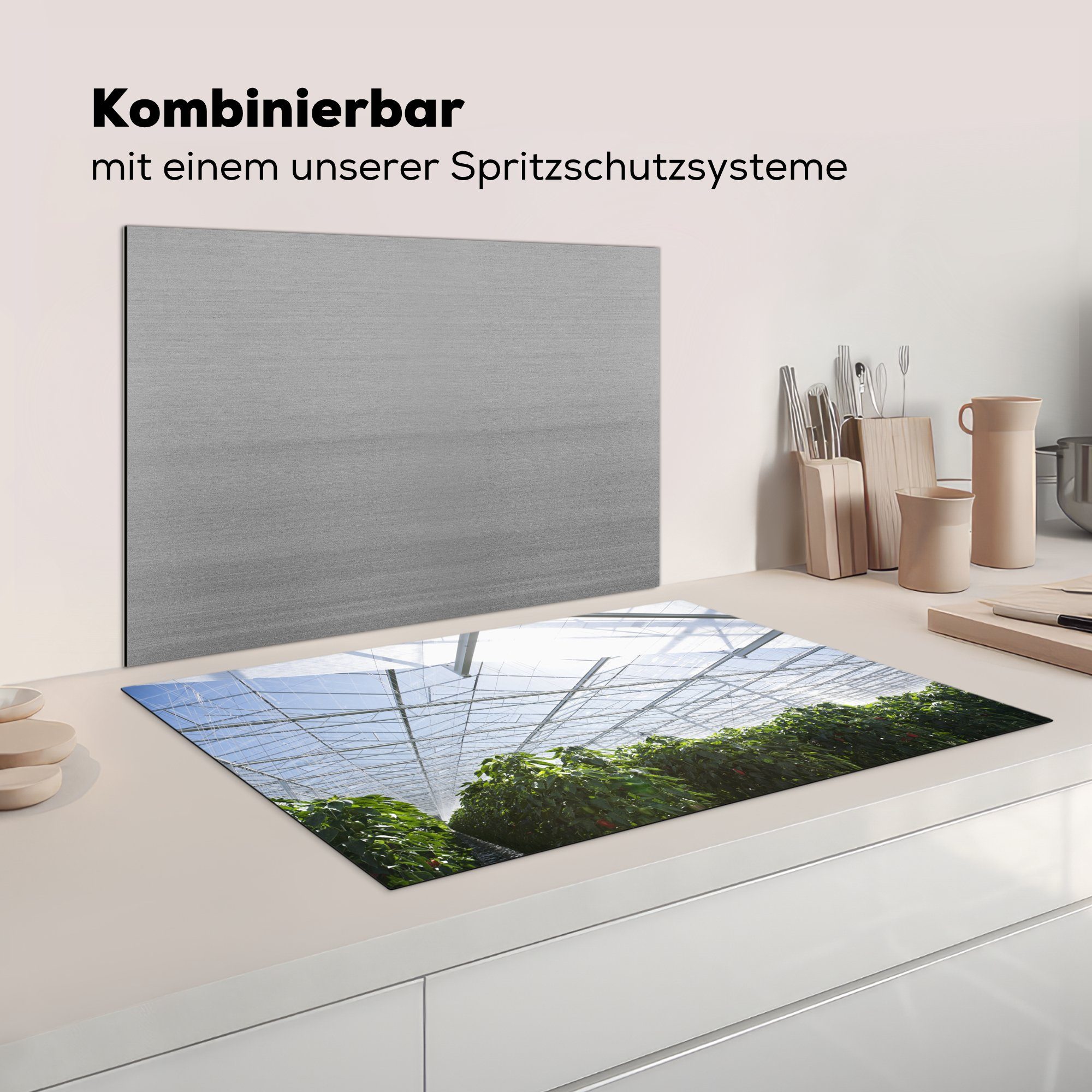 Ceranfeldabdeckung Induktionskochfeld Schutz die 81x52 Tomaten für Vinyl, küche, anbauen, Herdblende-/Abdeckplatte MuchoWow tlg), cm, (1