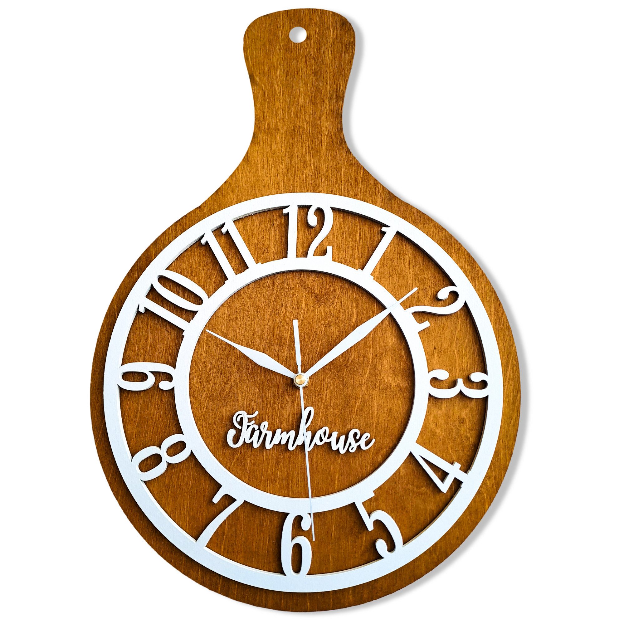 ORNAMENTI Wanduhr Wanduhr für die Küche, Landhausstil, rustikal, holz, Küchenbrett (Handmade, ohne Ticken, 2 Grossen 30 x 43 cm, 40 x 57 cm, Holzdeko)