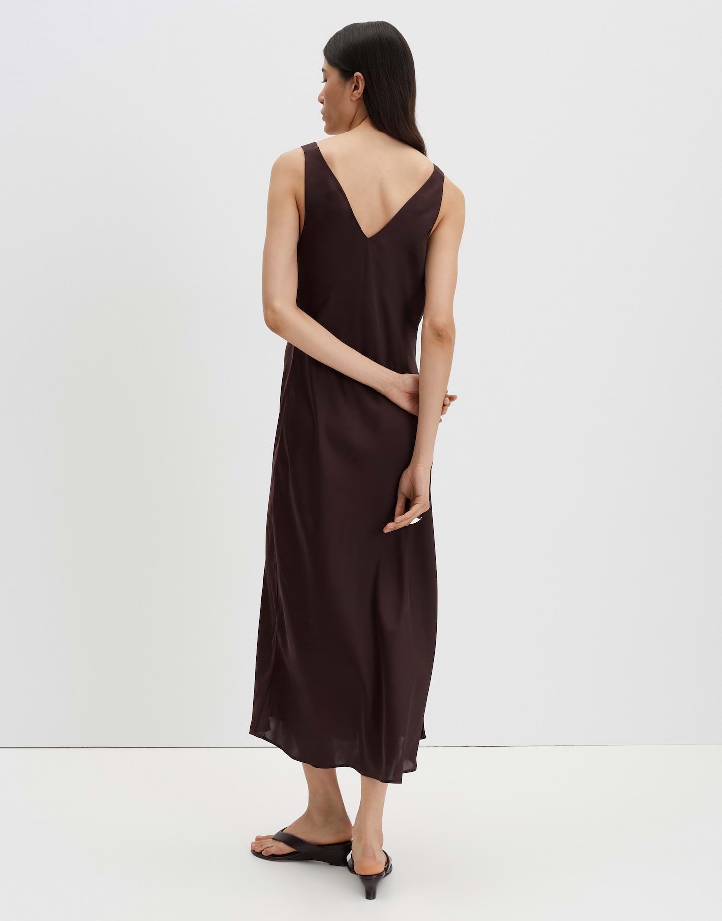someday Midikleid Qova pure aus Satin mit schimmernder Oberfläche Fließende A-Linie für elegante Looks