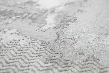 Wollteppich Wollteppich Designerteppich Teppich abstrakt aus Naturfasern in grau creme, Teppich-Traum, rechteckig, Höhe: 7 mm, Wollteppich