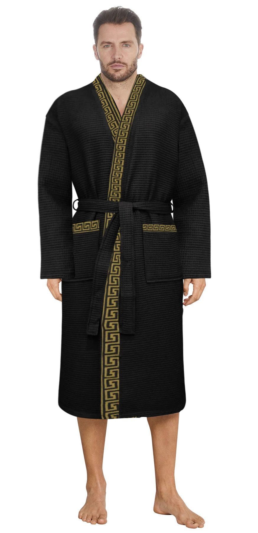 Badekönig Herrenbademantel HERREN BADEMANTEL MODEL "CÄSAR" LANGFORM+KAPUZE, günstig online kaufen