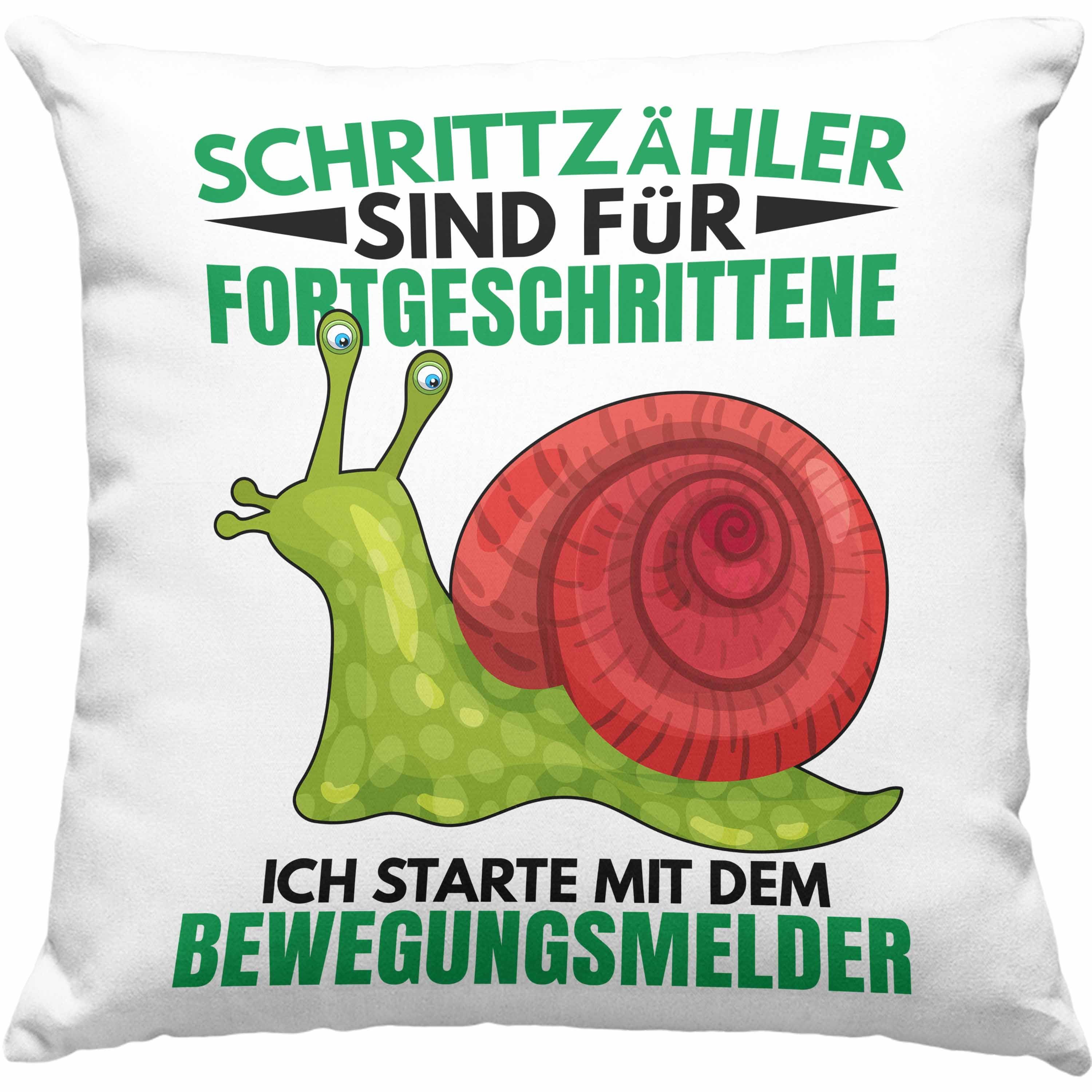 Trendation Dekokissen Trendation - Lustiger Schnecken Spruch Kissen Geschenk Humor Witzige Sprüche Dekokissen mit Füllung 40x40 Grau