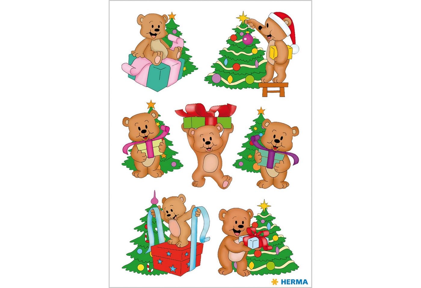 Thumbnail - HERMA Sticker Herma Sticker DECOR Weihnachten Weihnachtsbären 3 Bl