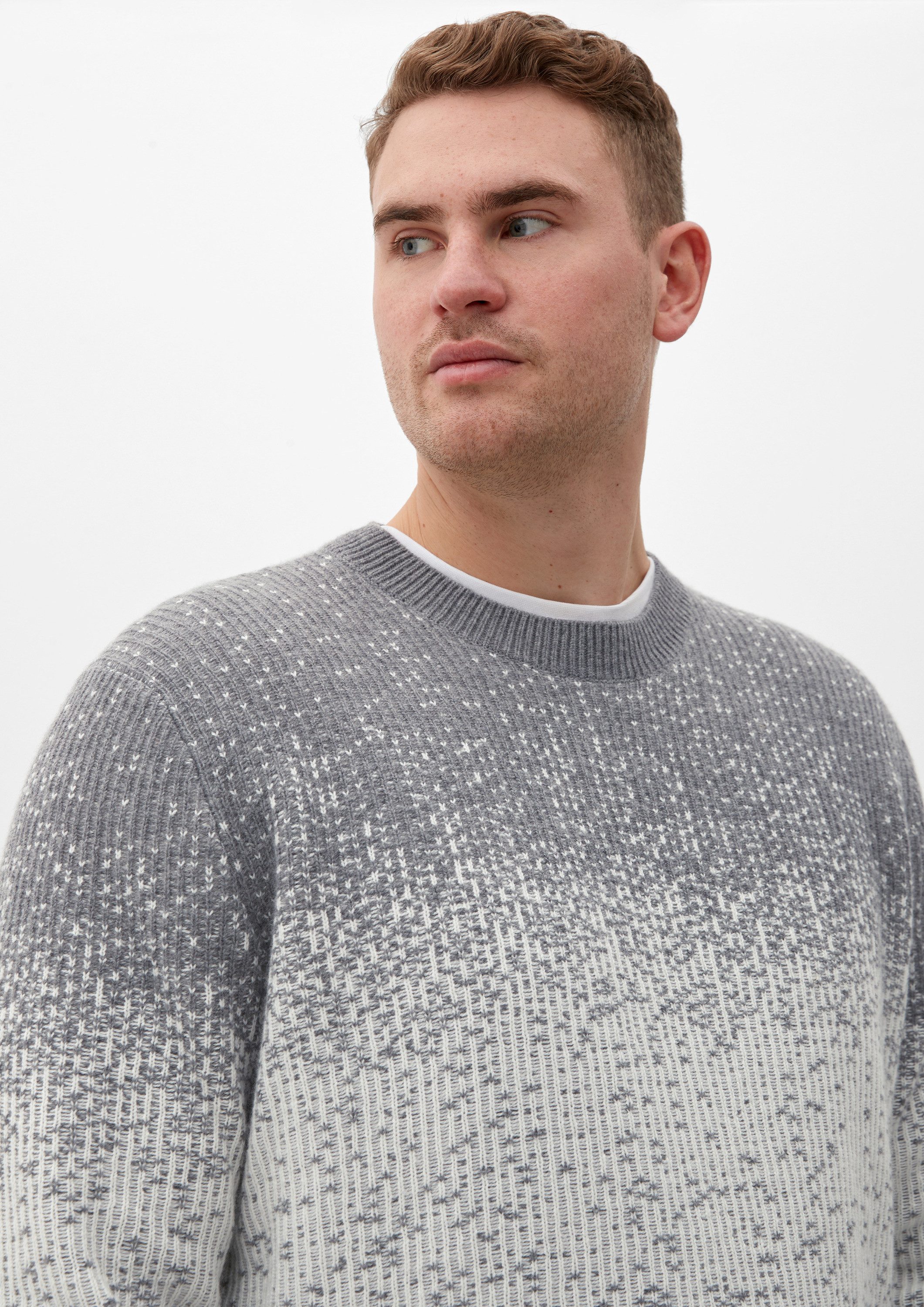 s.Oliver Longpullover Strickpullover Strickpullover im Jacquard-Design