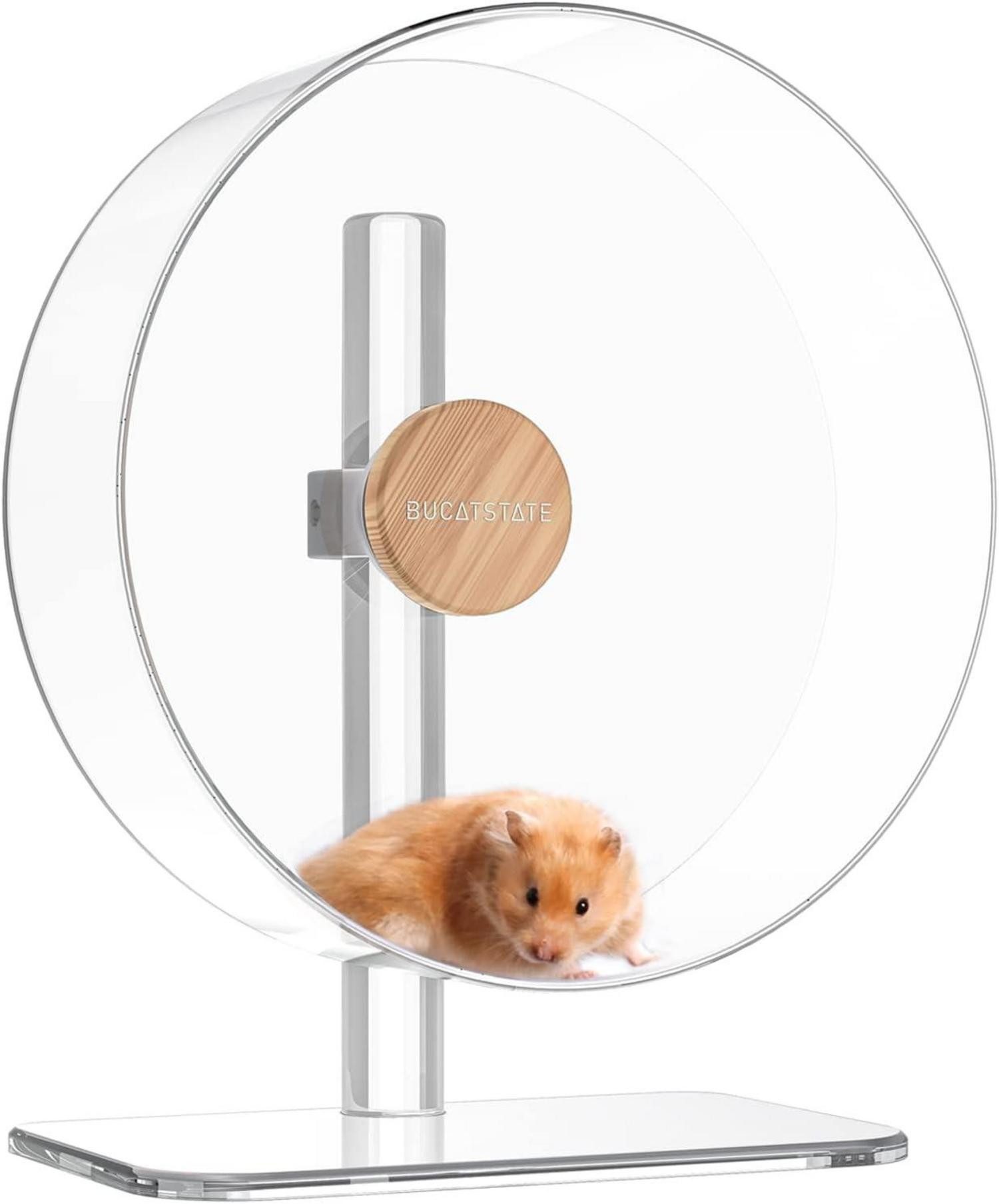 Kleintierkäfig Laufrad Hamster 32cm Acrylic Transparent Verstellbare Basis Leise fur
