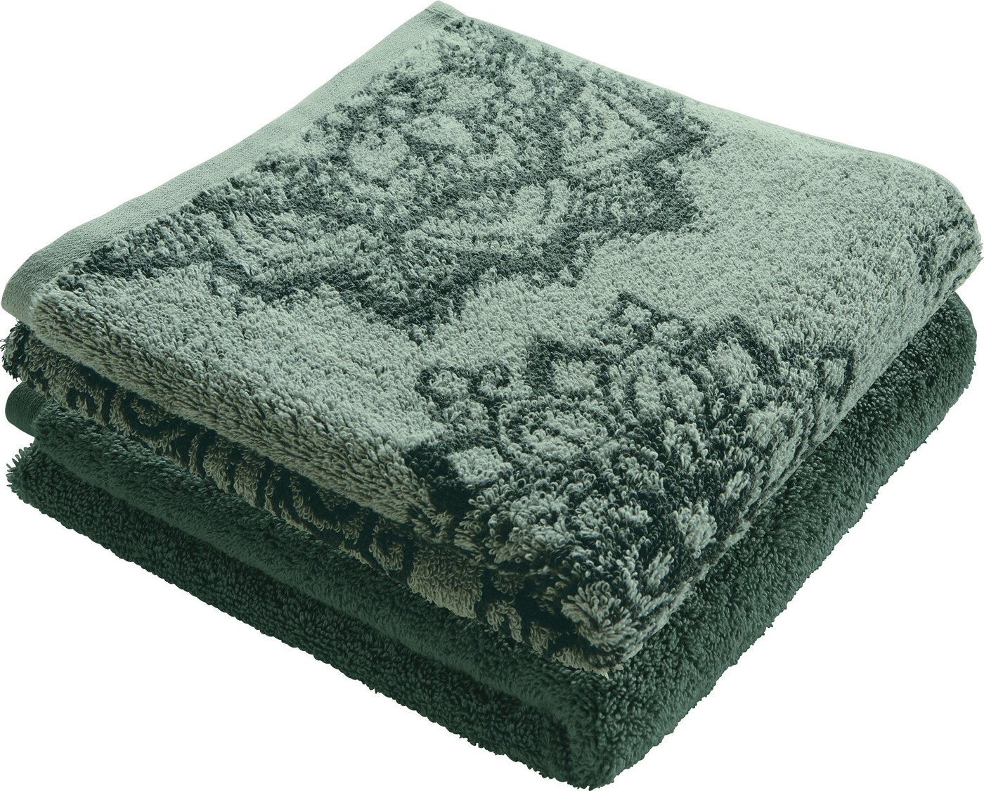 Erwin Müller Duschtuch Duschtuch "Bühl" 2er-Pack, Frottier/Jacquard, Walk-Frottier Motiv