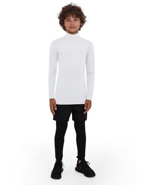 POWERLAYER Langarmshirt Jungen Kompressionshirt mit langen Ärmeln - PowerLayer, weiß (1-tlg)