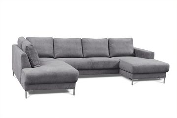 Küchen-Preisbombe Sofa Modernes Couch Ecksofa Eckcouch Wohnlandschaft hellgrau Silvio XXL II, Sofa in U-Form