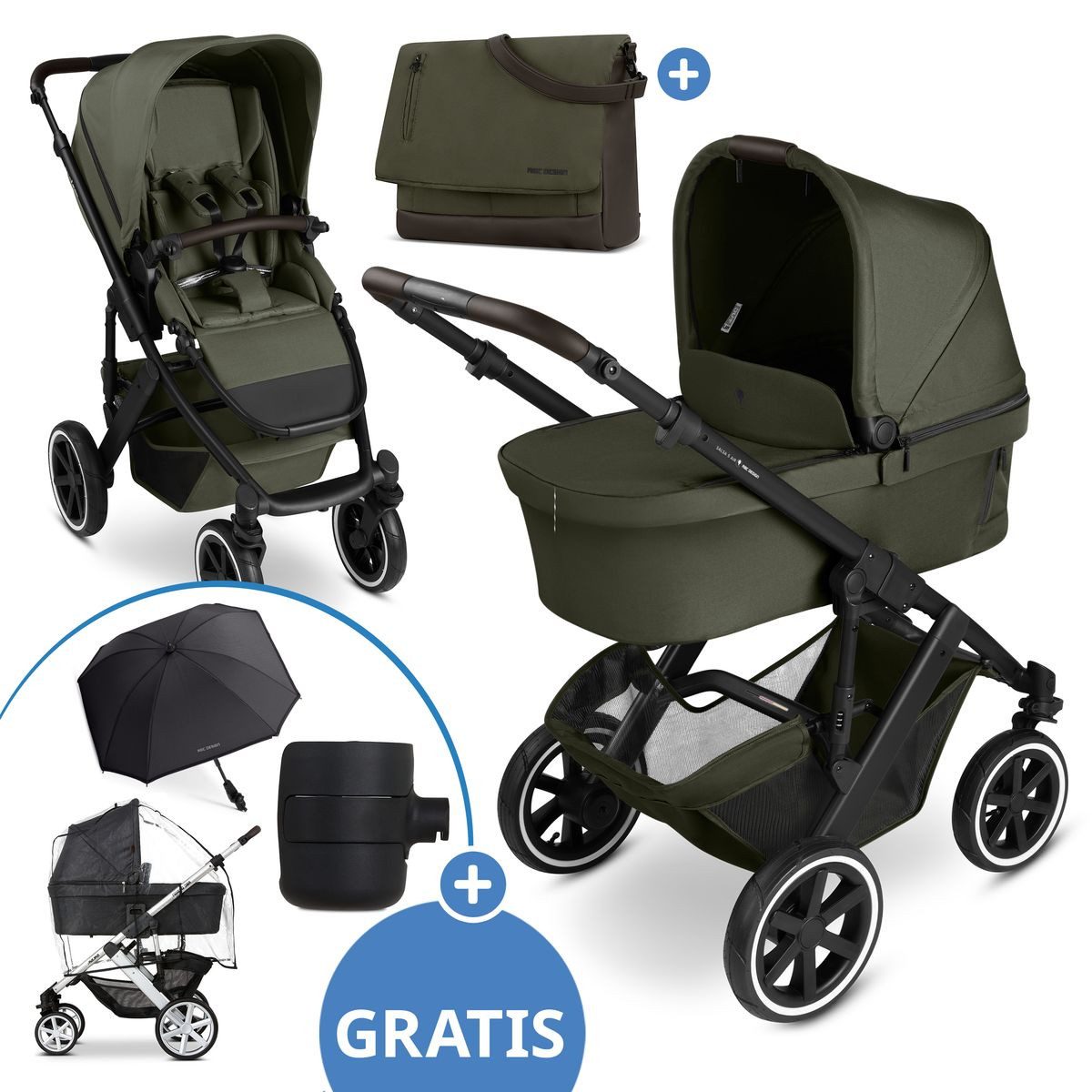 Kombi-Kinderwagen Salsa 5 Air - Pure - Avocado