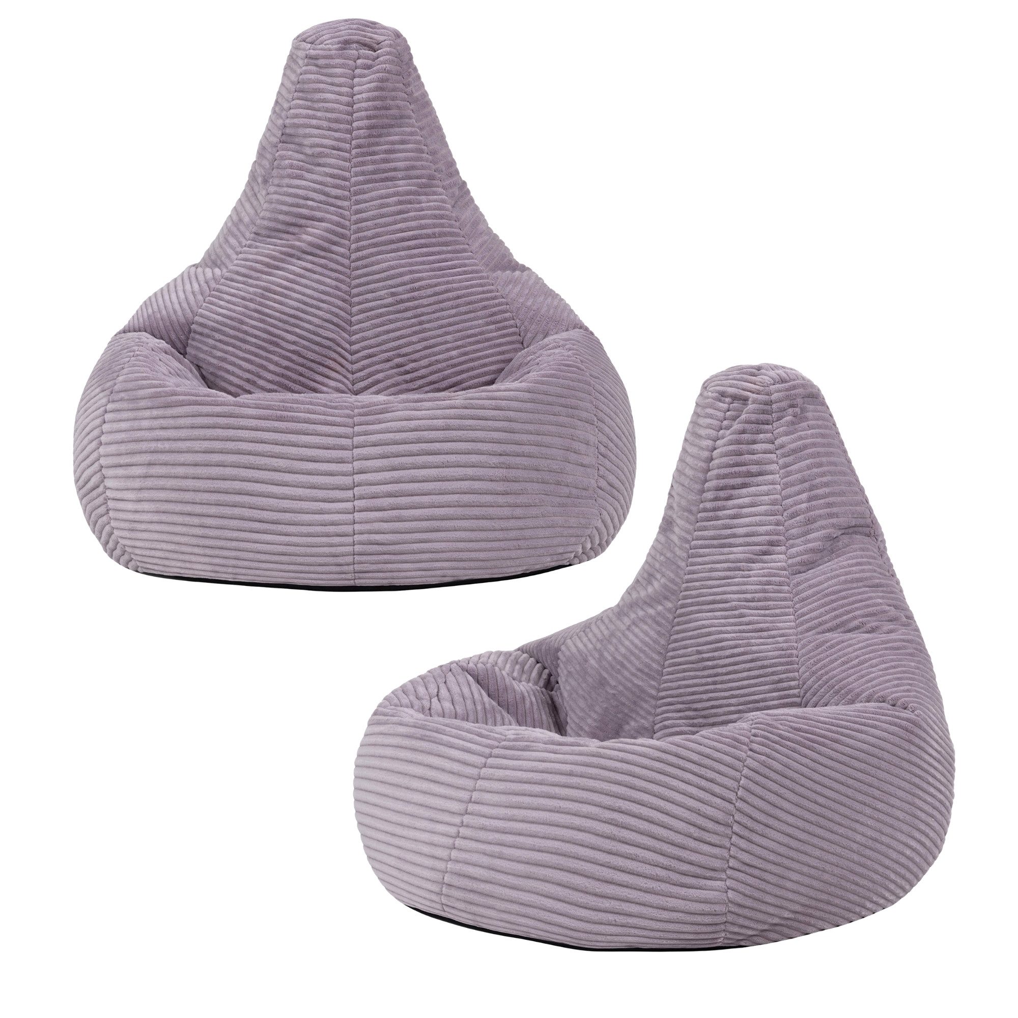 icon Sitzsack 2er Set Kinder Кресла aus Cord Flauschig „Dalton", 69x59x65cm, Made in Germany, für Kinderzimmer, mit Füllung