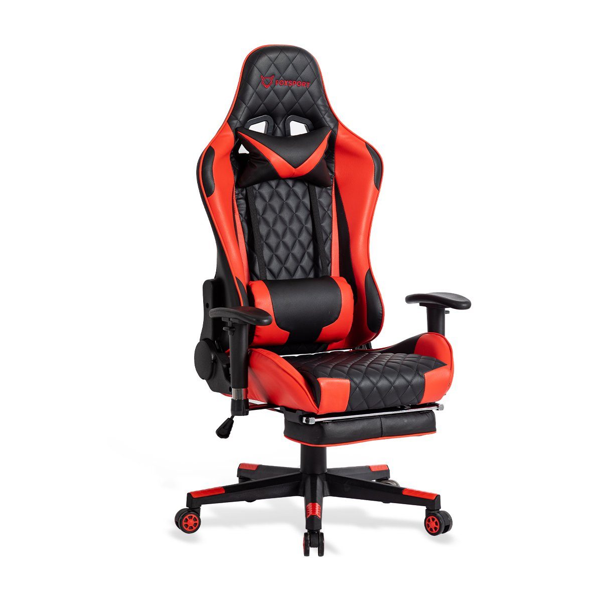 FOXSPORT Gaming-Stuhl Ergonomischer Gaming Stuhl mit Fußstütze rot
