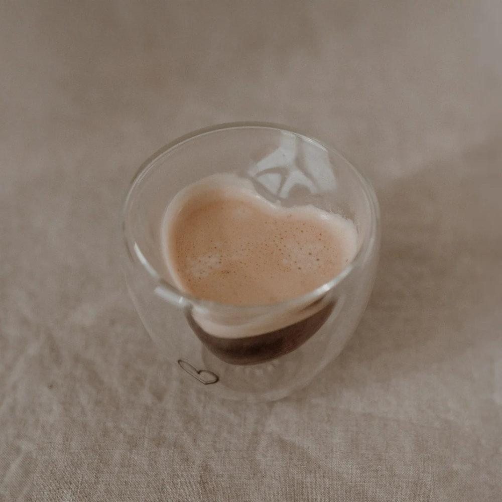 Eulenschnitt Tasse Doppelwandiges Herzglas Herz (100ml)