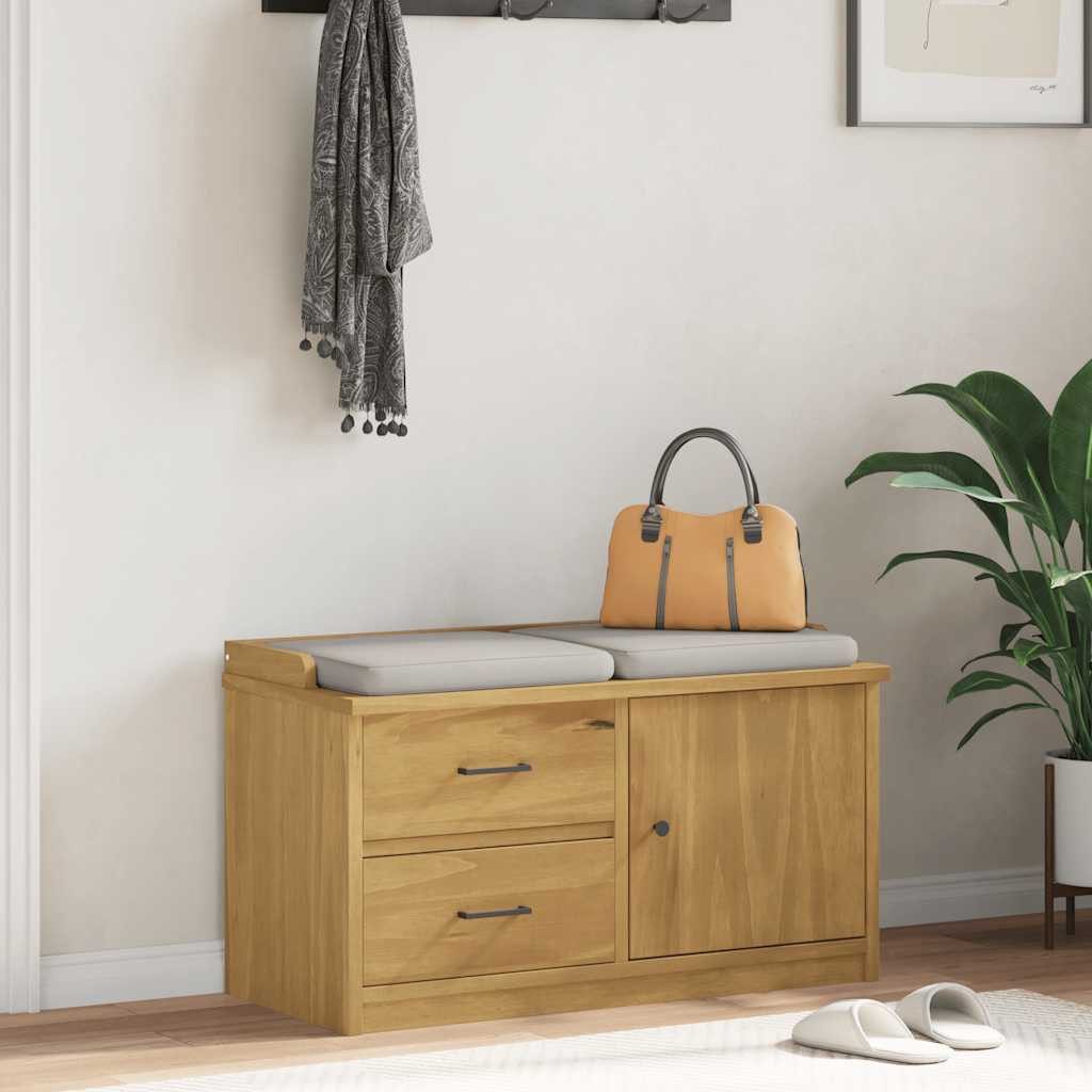vidaXL Sitzbank Flurbank SANDNES 87x40x50 cm Massivholz Kiefer