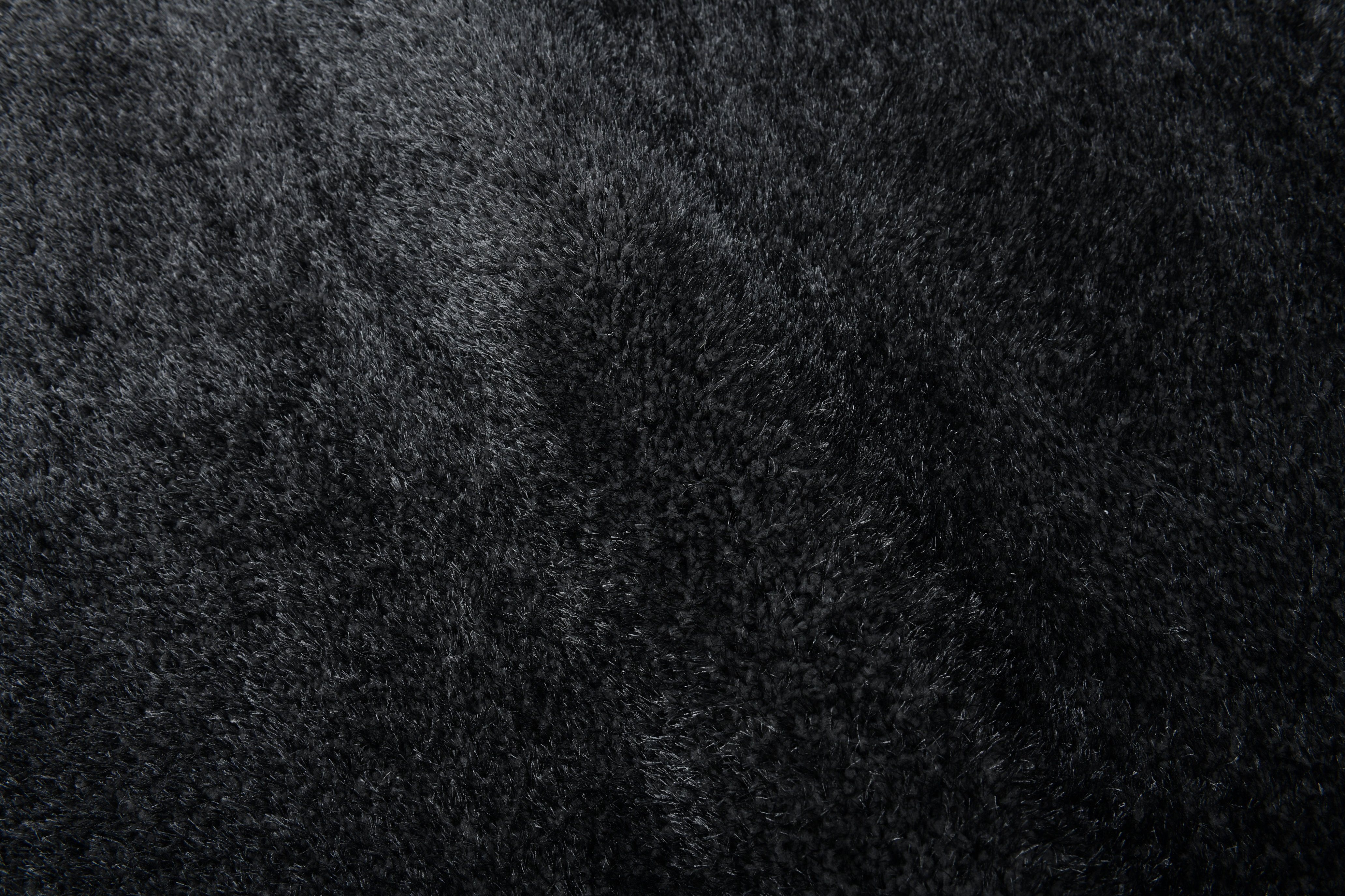 Hochflor-Teppich Malin, Home affaire, schwarz mm, Höhe: flauschig Mikrofaser durch rund, besonders Uni-Farben, glänzend, leicht 43