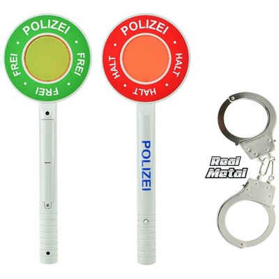 Toi-Toys Spielzeug-Polizei Einsatzset Polizei Set Handschellen und Polizeikelle auf Deutsch mit Licht