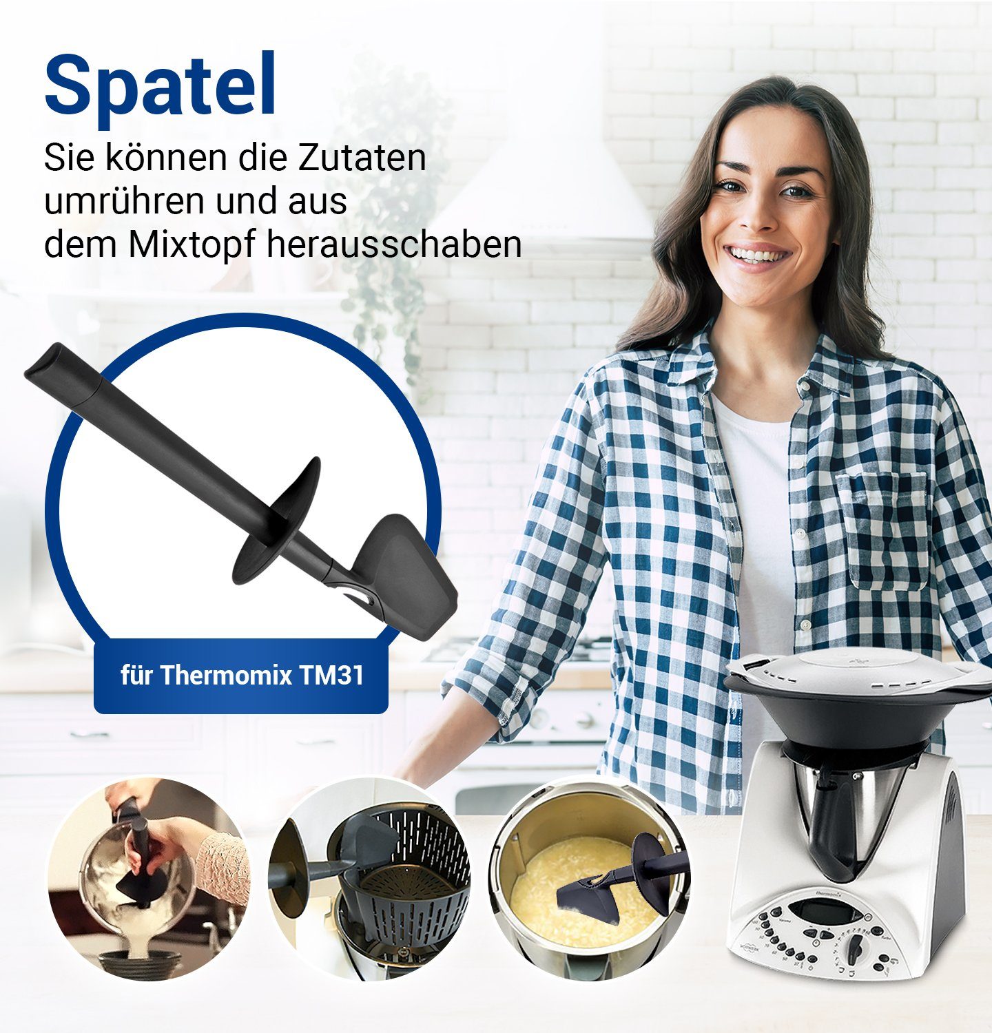 Thermomix TM31 Küchenmaschine VIOKS für Ersatz Teigspachtel Vorwerk,