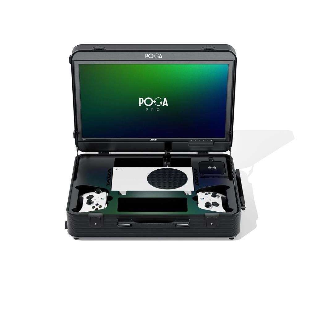 POGA Gaming-Gehäuse PPB030 Pro Black - Xbox One X, Schwarz Gamingkoffer  inkl. Trolley und 21,5" ASUS Gaming Monitor