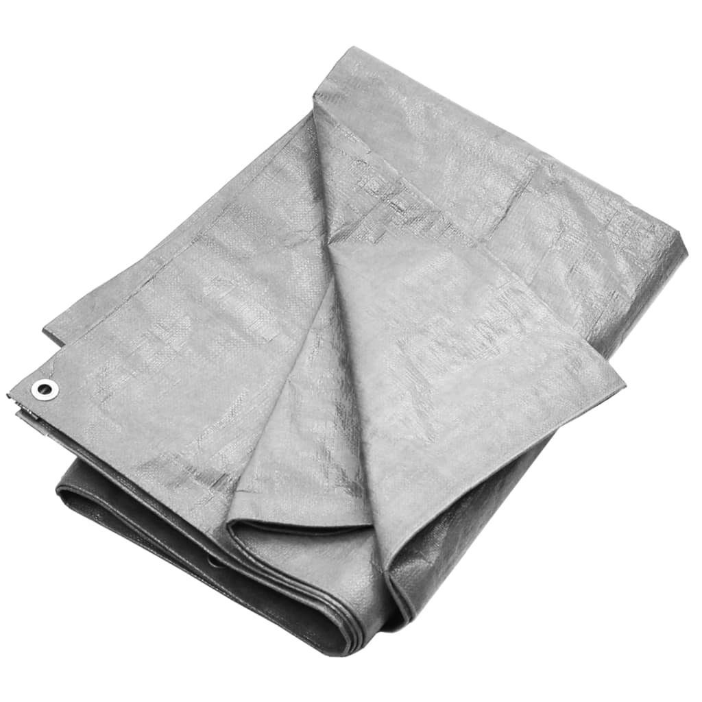 vidaXL Schutzplane Abdeckplane 180 g/m² 6x10 m Grau HDPE (1-St)