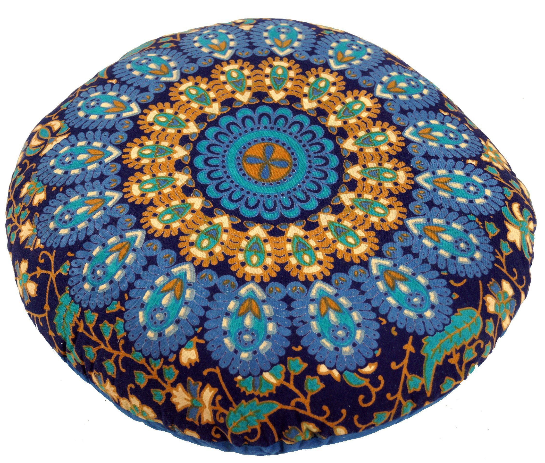 Guru-Shop Meditationskissen Flaches Mandala Meditationskissen, Yoga Kissen,..