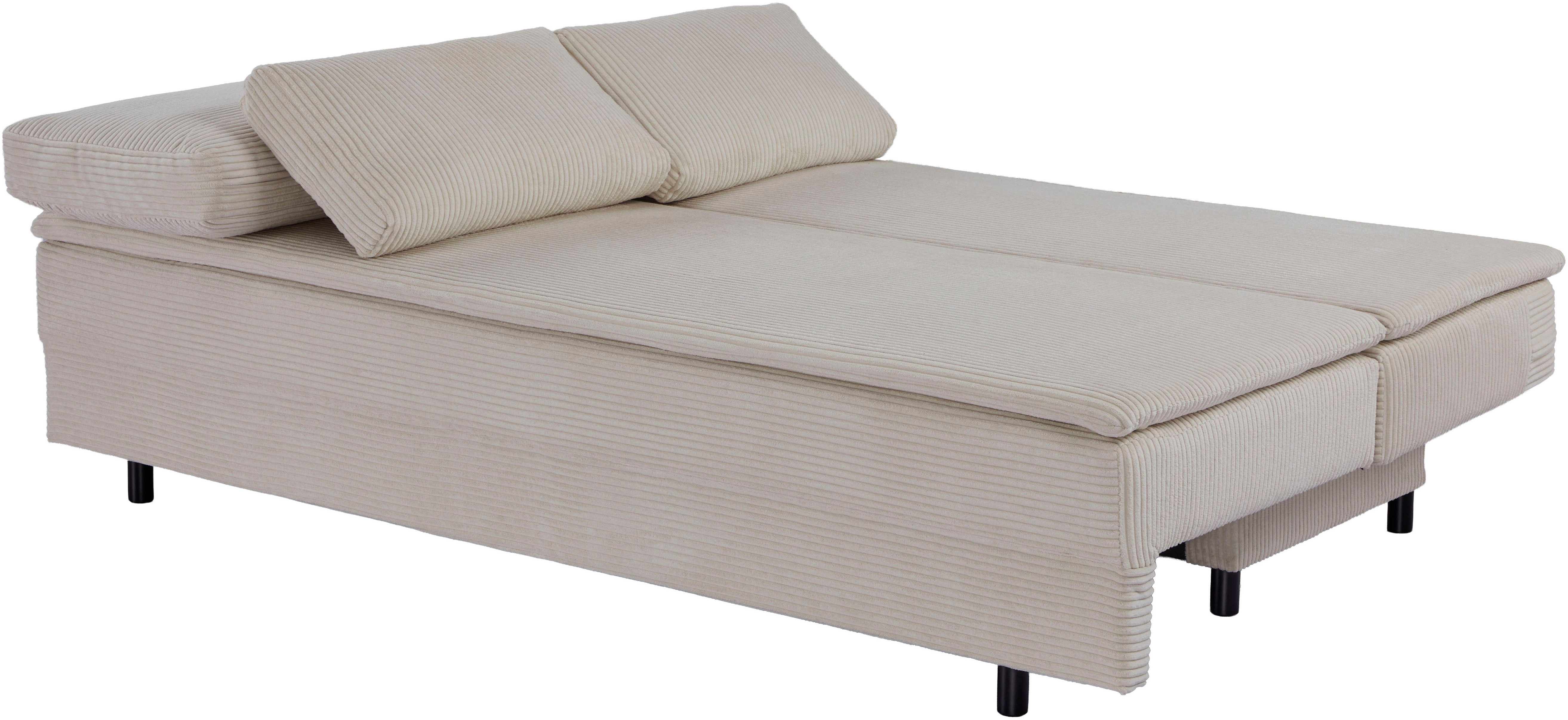 OTTO home Schlafsofa JANNIKO Cord, Breite: 193 cm, Liegefläche 124x193 cm, softer Cord, mit Bettfunktion & Bettkasten
