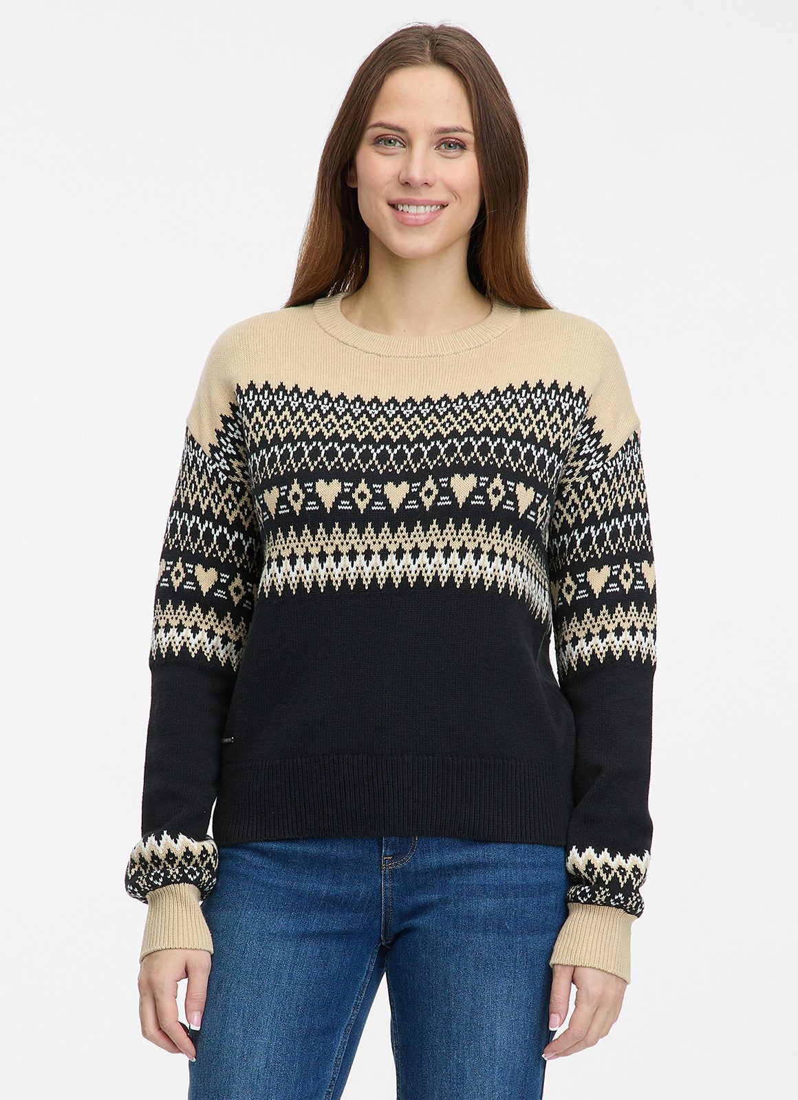Ragwear Rundhalspullover OSLANA mit Jacquard Strickmuster, Rundhals, normal günstig online kaufen