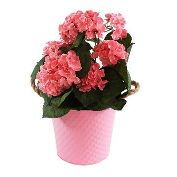 colourliving Blumentopf Pflanztopf Diamond Zinktopf Ø 22 cm Pink, schöner Blumentopf, verzinkt, für draußen