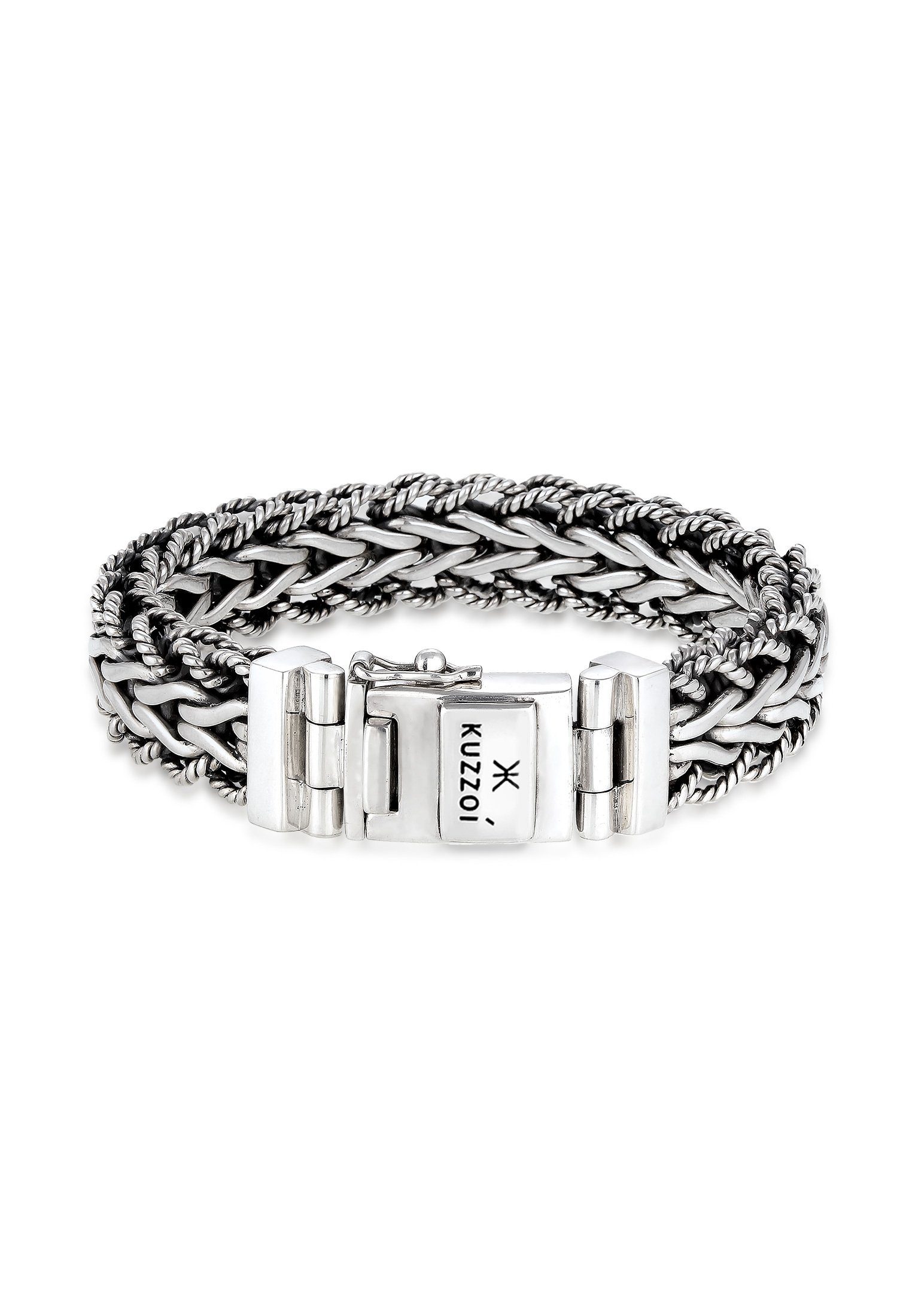 Kuzzoi Armband Herren Panzerarmband Gliederkette 925er Silber