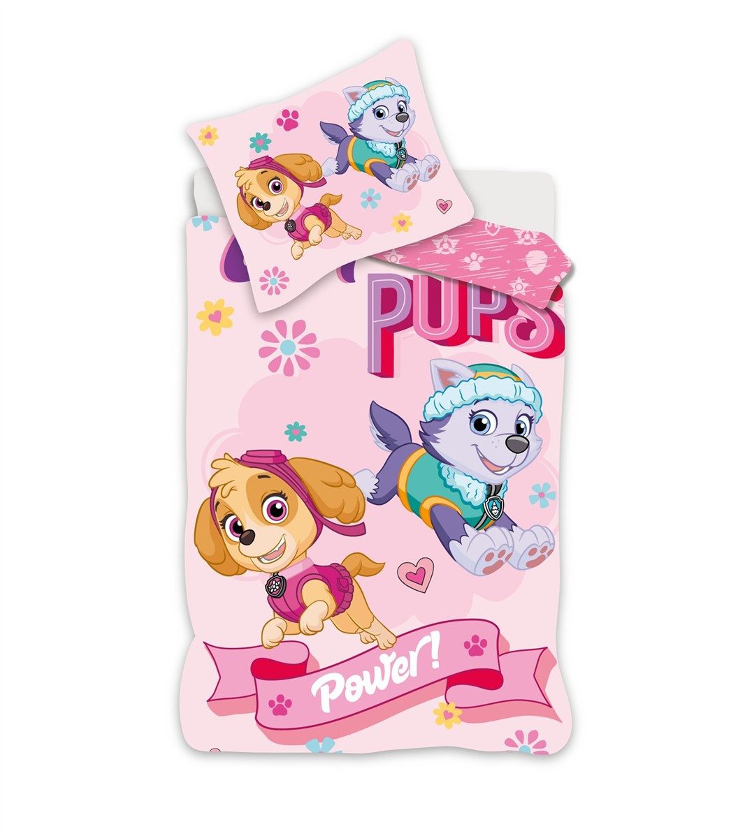 PAW PATROL Bettwäsche PAW Patrol Bettwäsche „Girl Pups Power“ 140x200 + 70x90, 100 % Baumwo