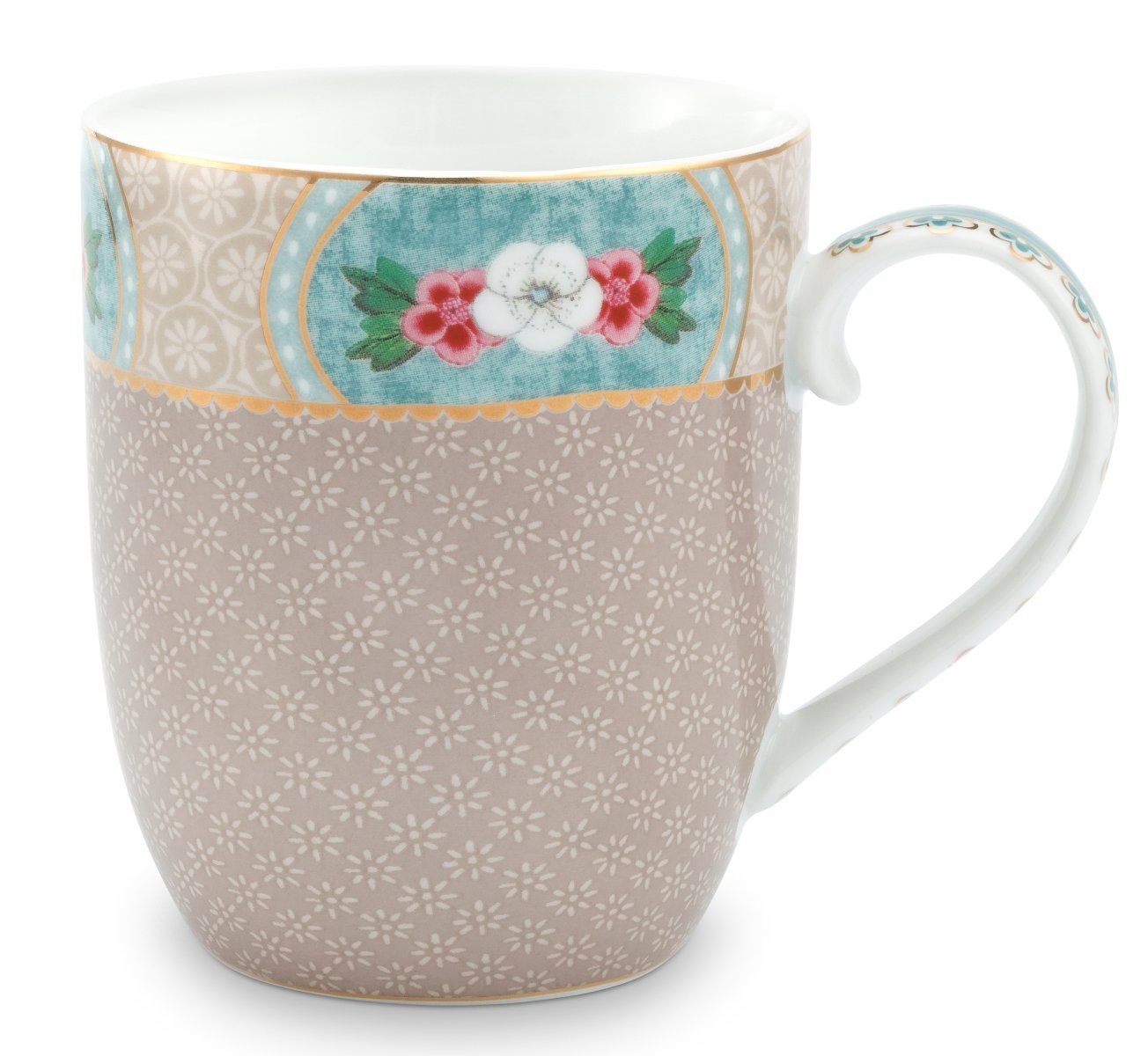 PiP Studio Кружки Blushing Birds Henkelbecher khaki 0,145 l, Porzellan, Mug Small Blushing Birds Khaki 145ml