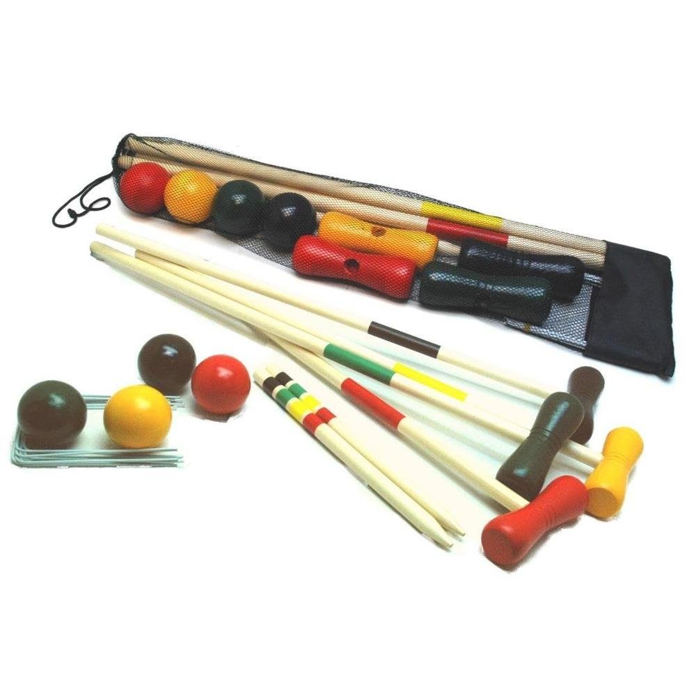 Spielzeug-Gartenset Croquet-Spiel aus Holz für 4 Spieler