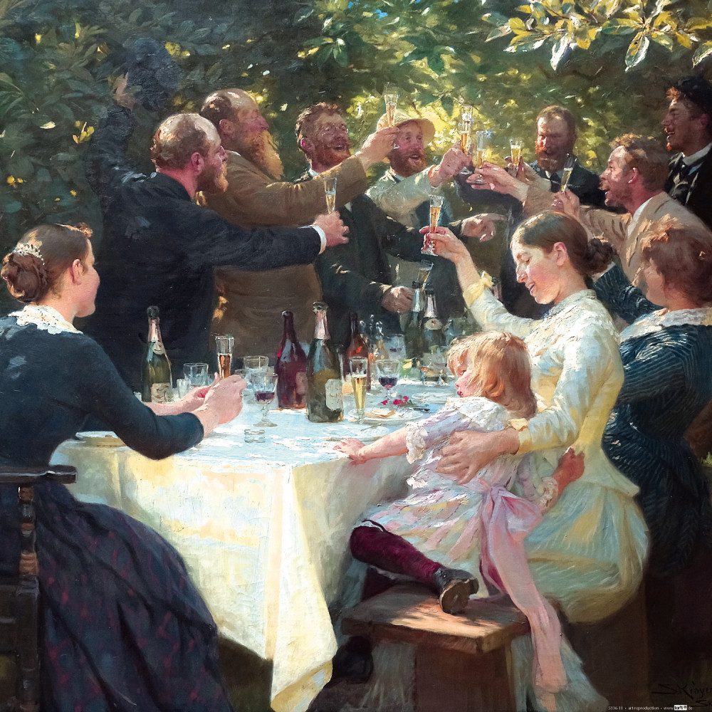 Poster Peter Severen Kroyer Kunstdruck Bild - Hip, Hip, Hurra!